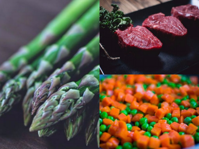 raw steak, asparagus, carrots and peas.png