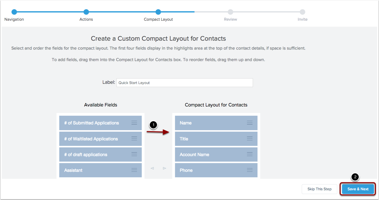 Set up your custom compact layout