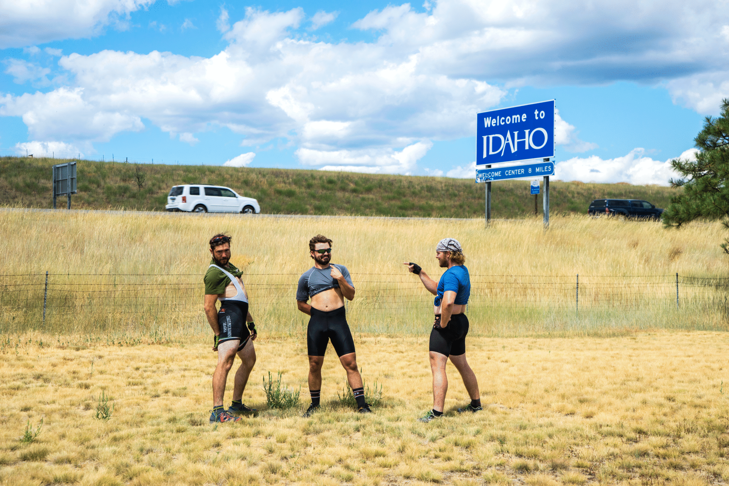 What else do you do in front of the Welcome to Idaho sign? Idaho? Udaho!