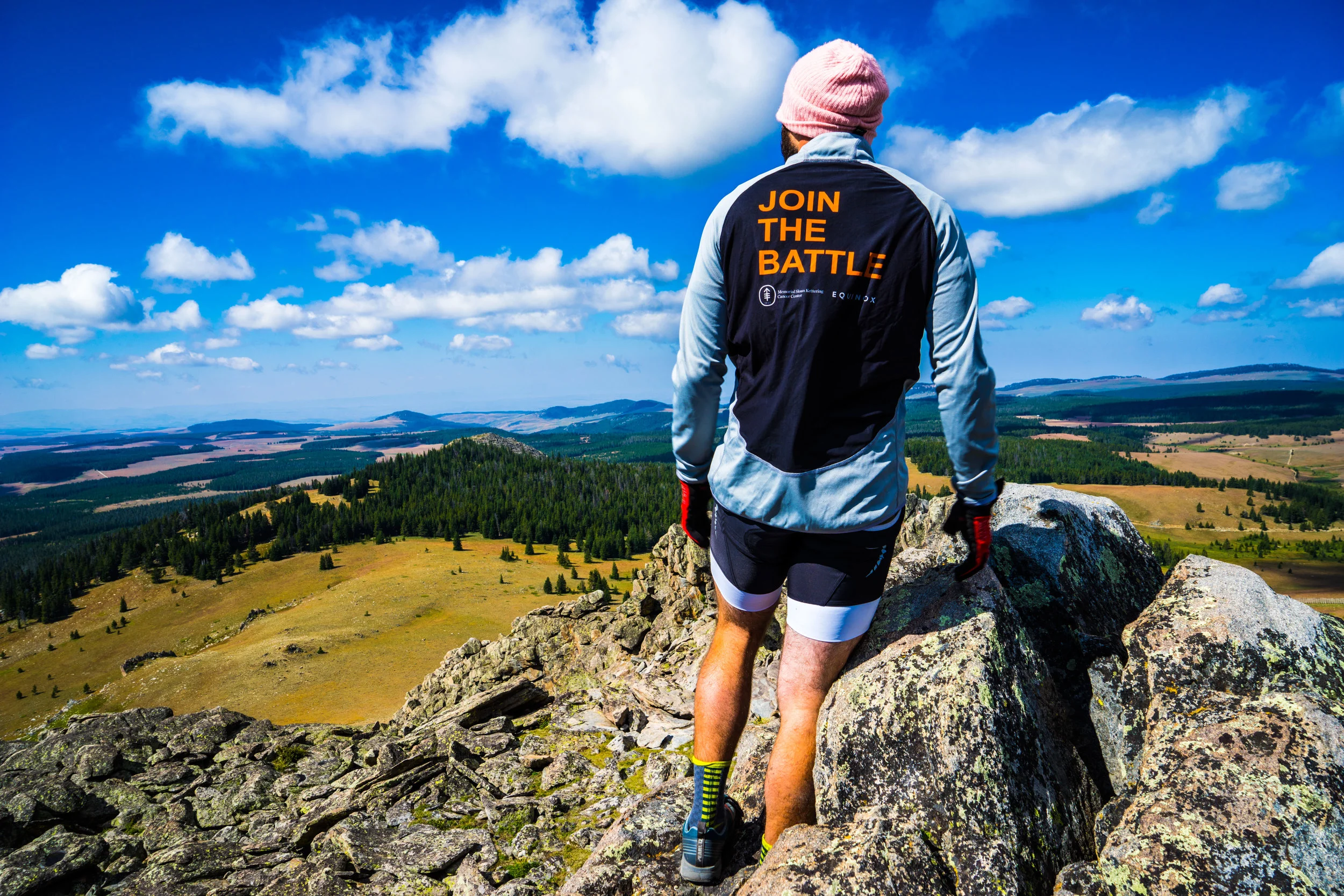 A look out over Powder Pass from the top of our climb.  It's a little chilly and windy at 10,000 feet.