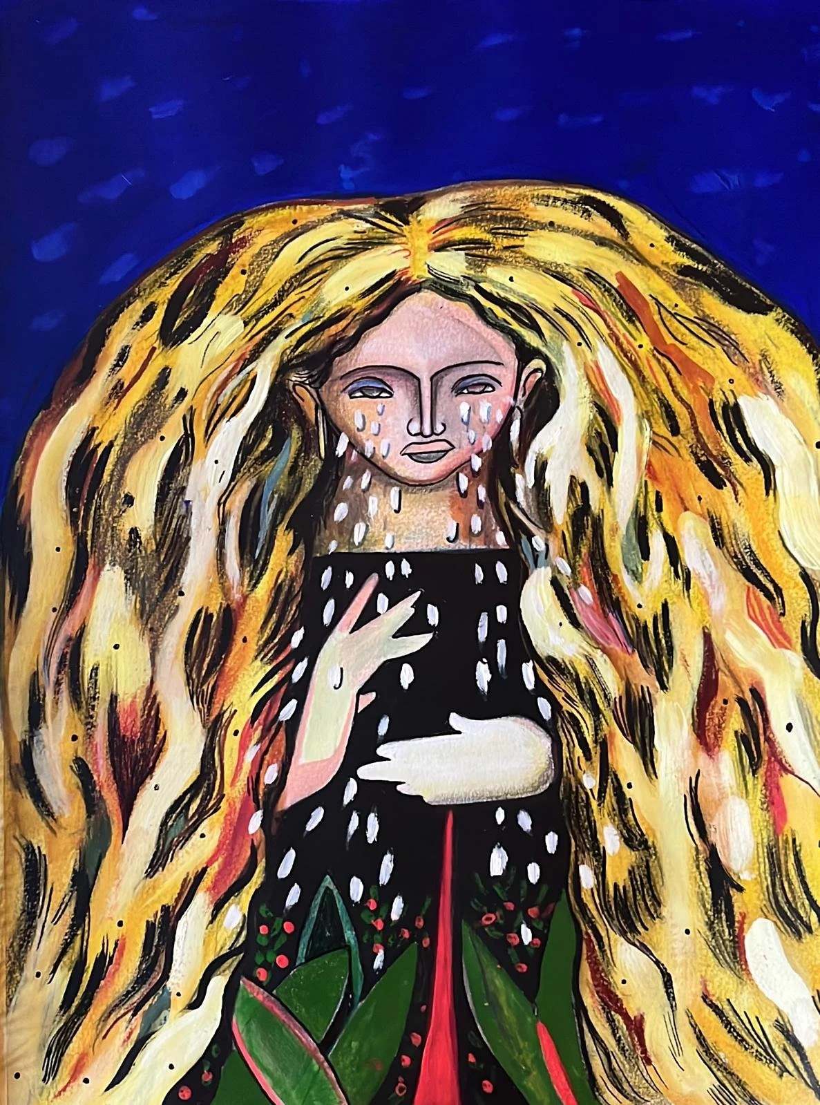 Chuta en Higuerote / Flashe and acrylic on paper / 9” x 12”
