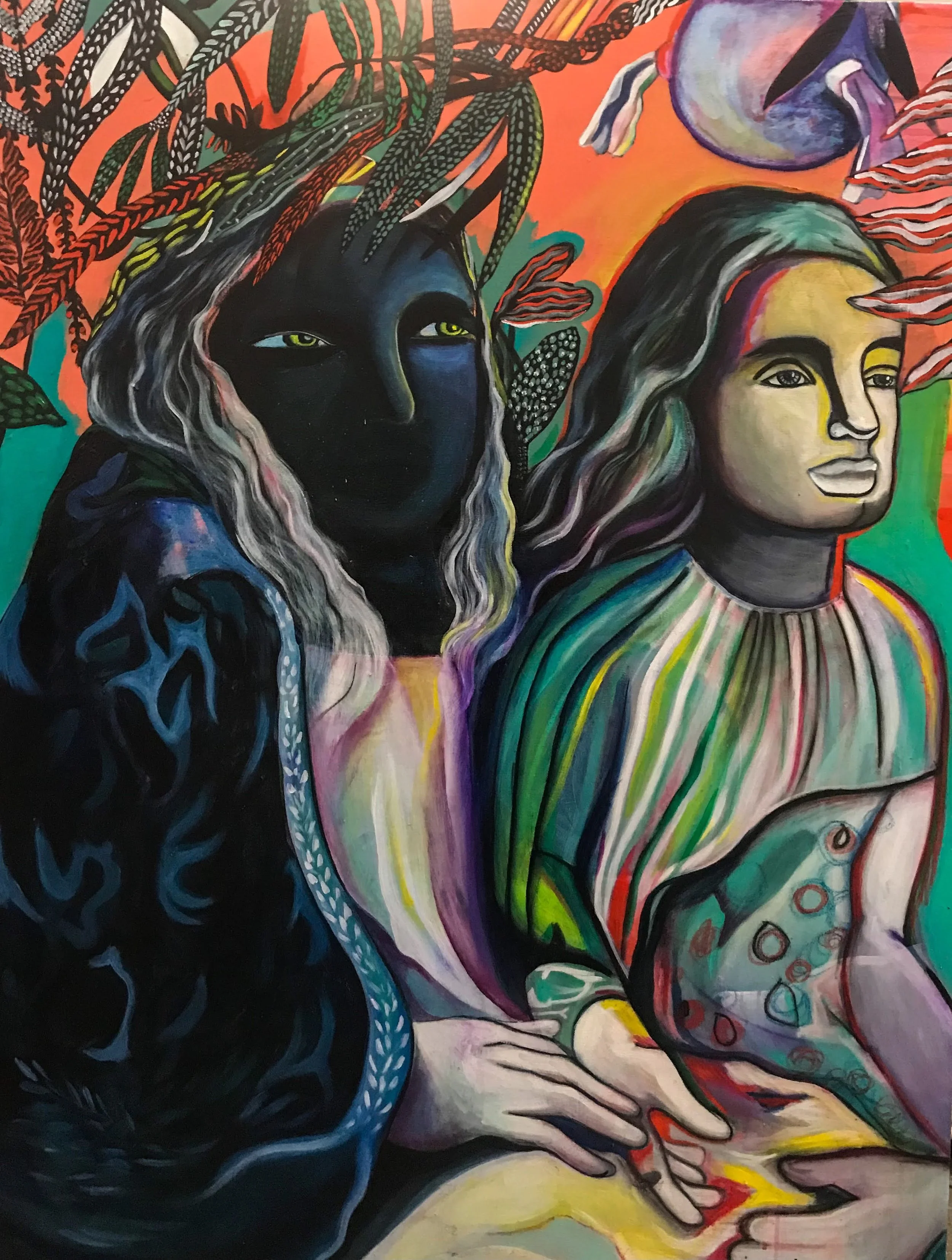 As we watch them walk by
Acrylic on canvas
48” x 36”
