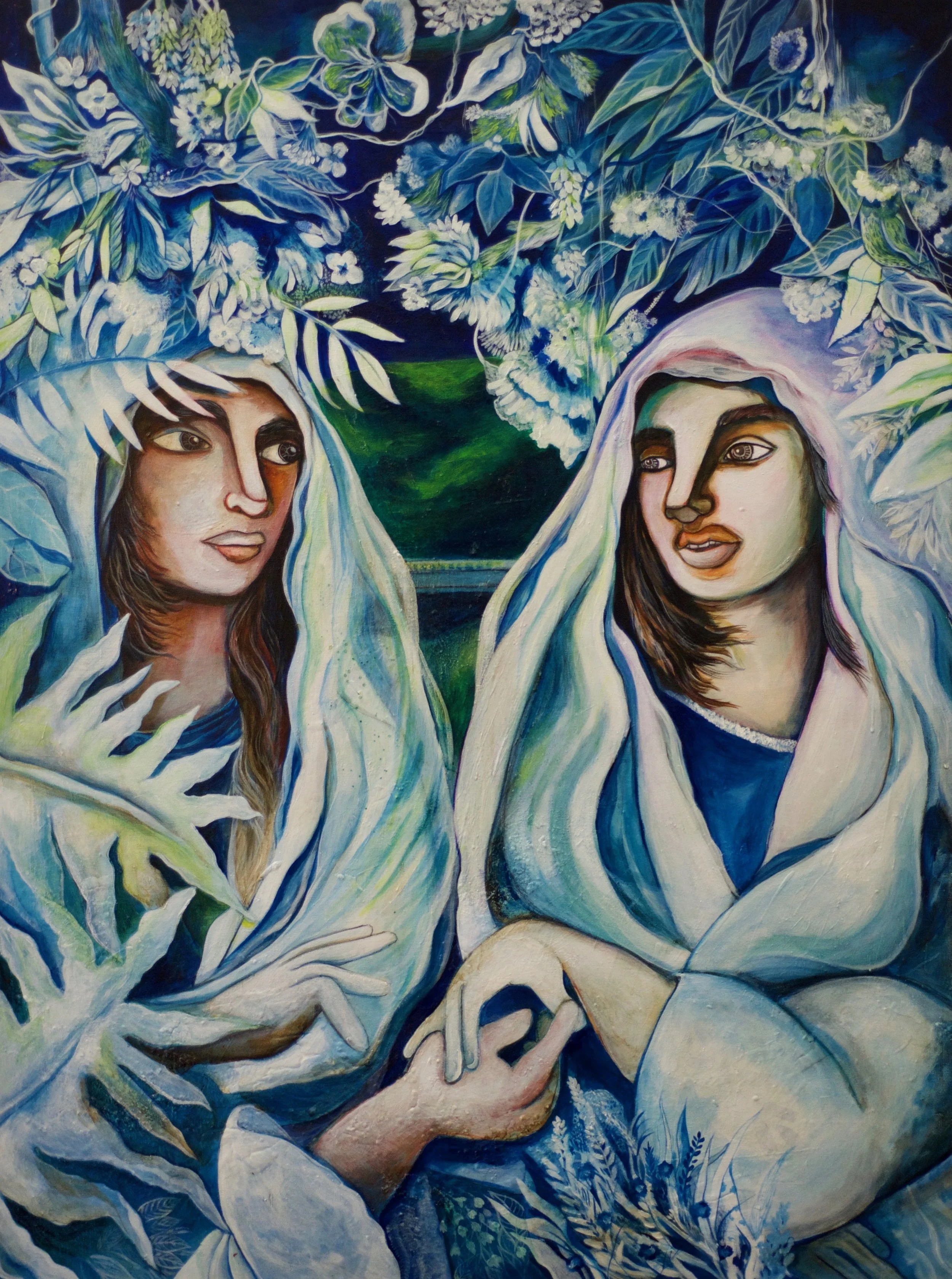 A way back to grace
Acrylic and pastel on canvas
48” x 36”
