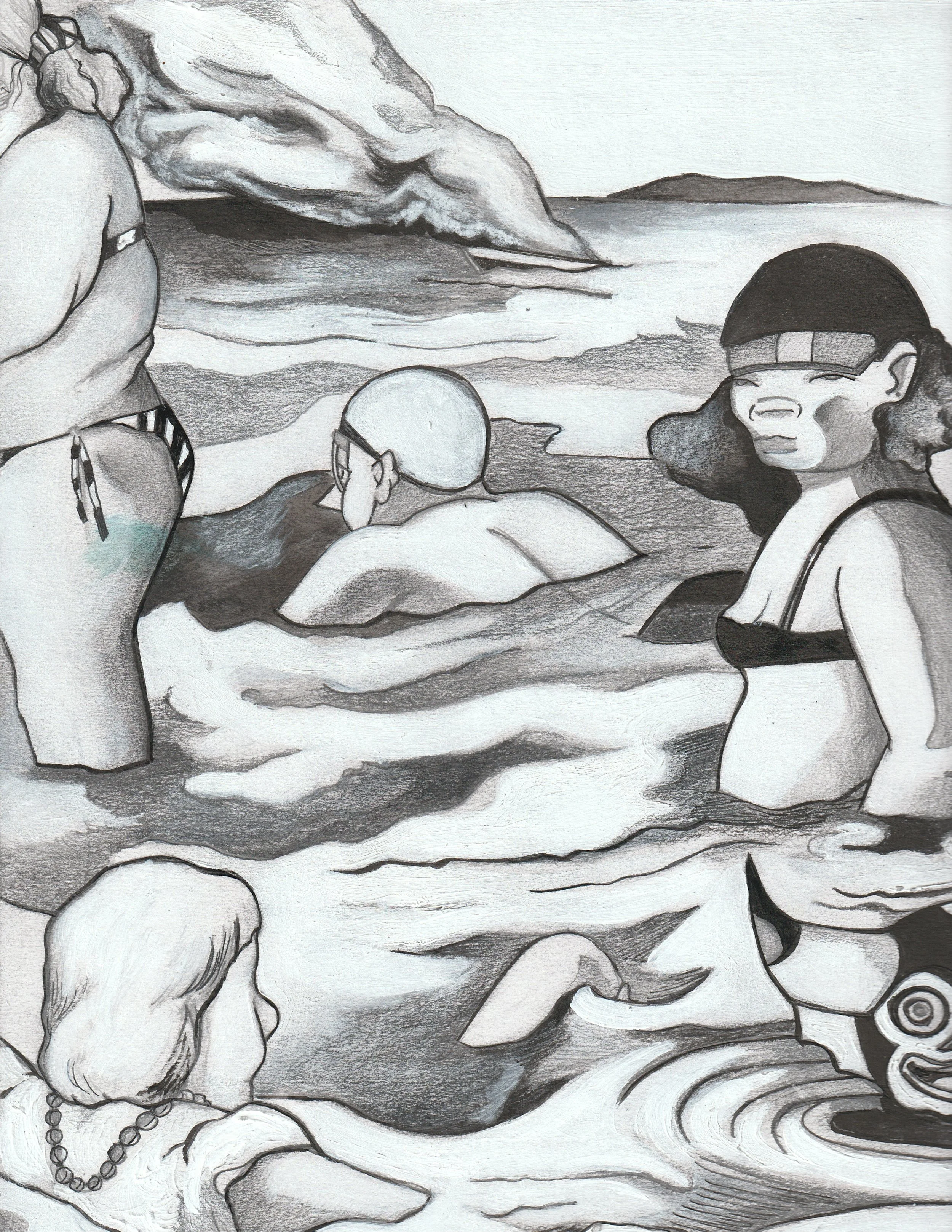 En la orilla
Pencil and Sumi ink on paper
9 x 12
2024