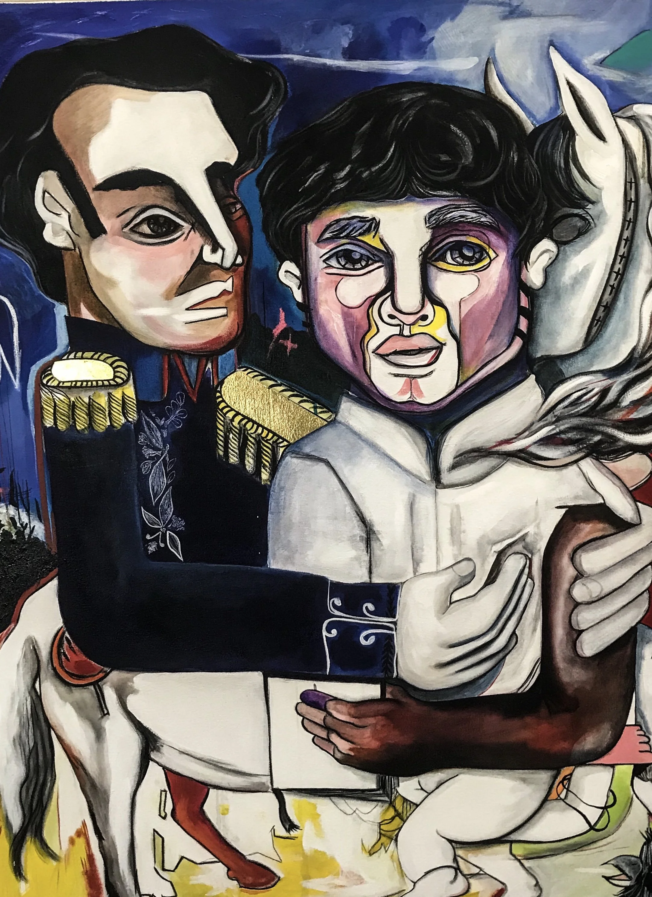 Bolivar Bolivita
Acrylic and collage on canvas
48” x 36”