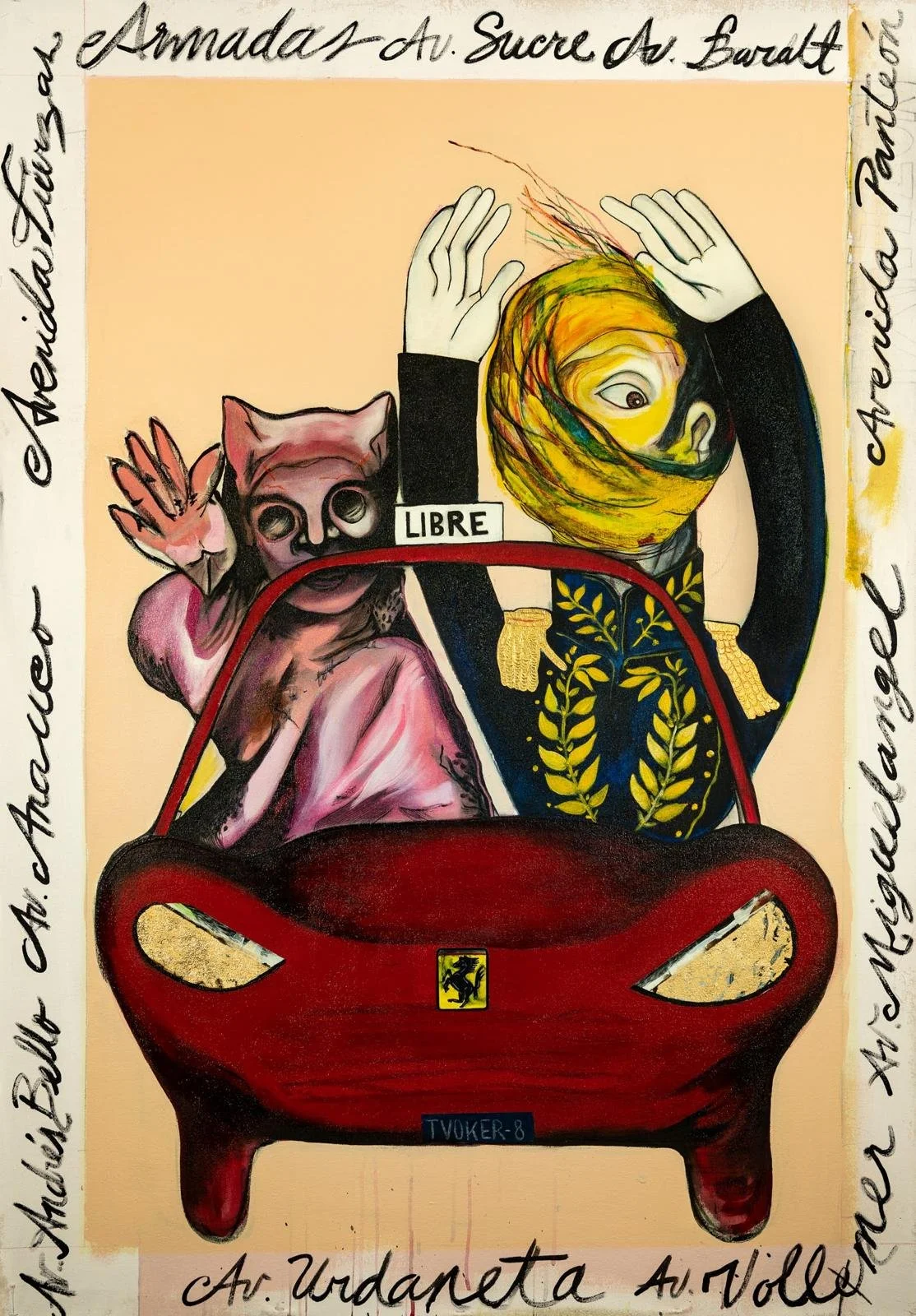 El Enchufado
Acrylic and collage on canvas
48” x 36”