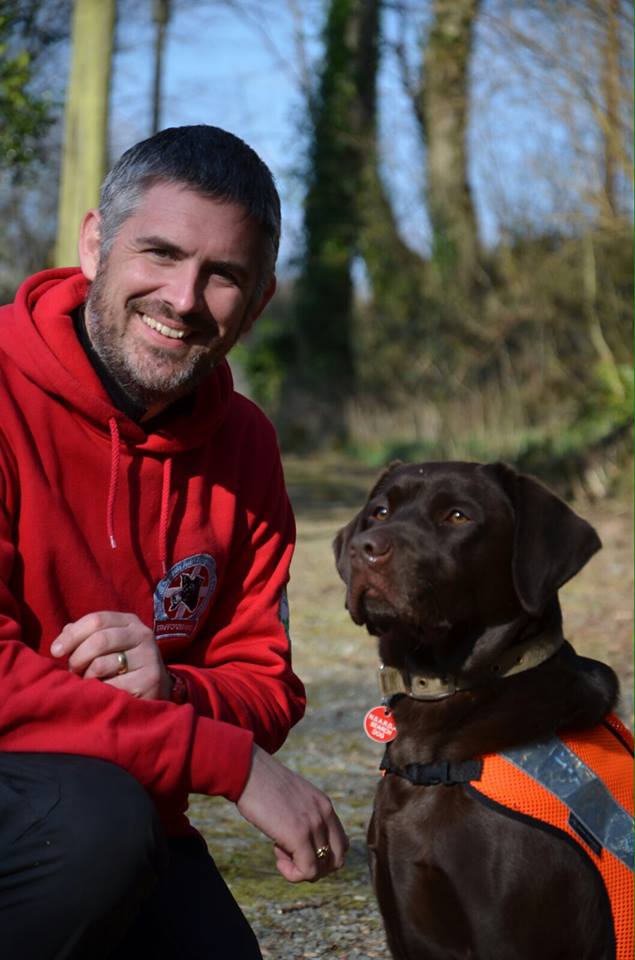 Search dog Jake and Dog Handler James