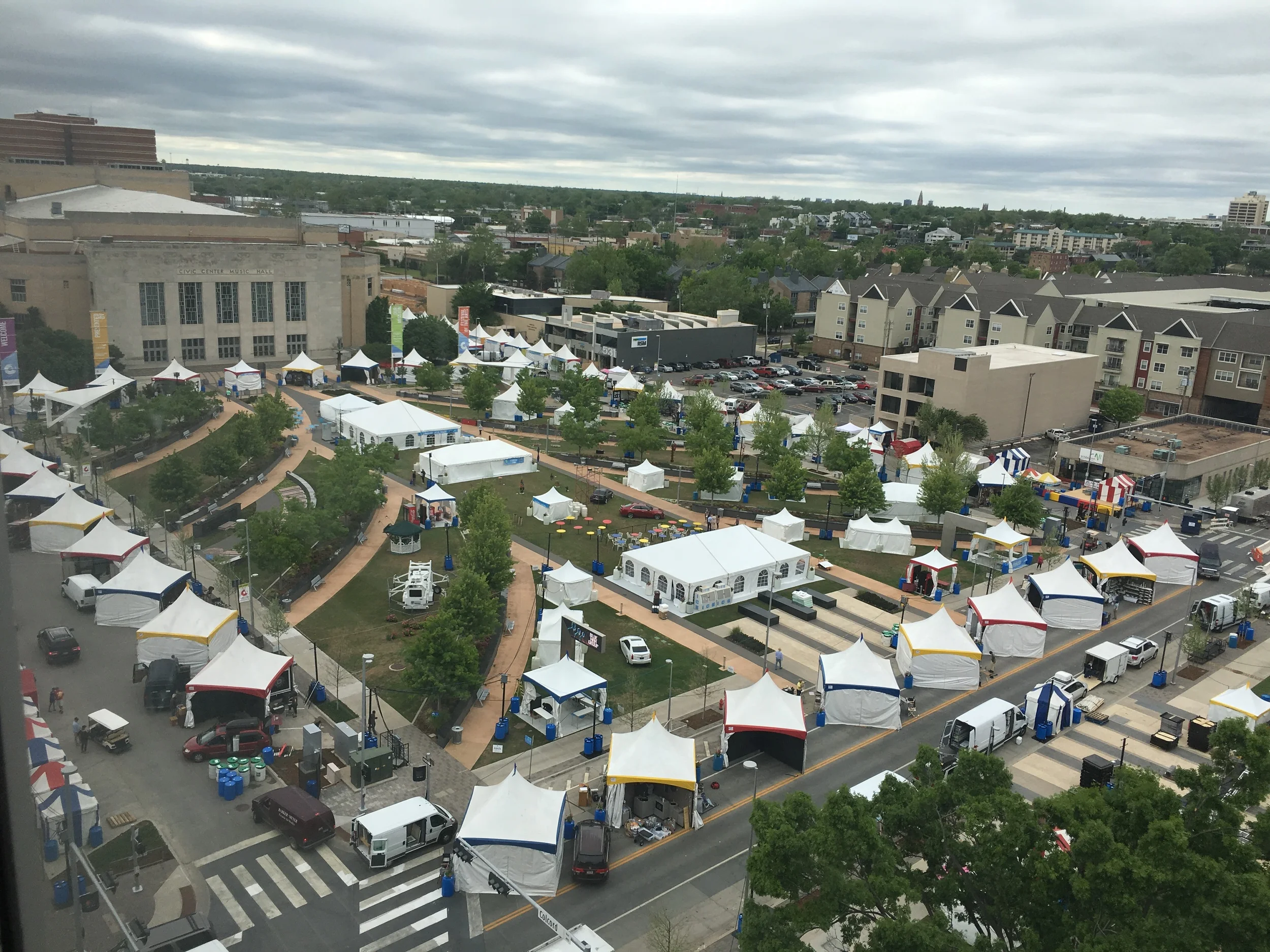 Setting up, as seen from our roof