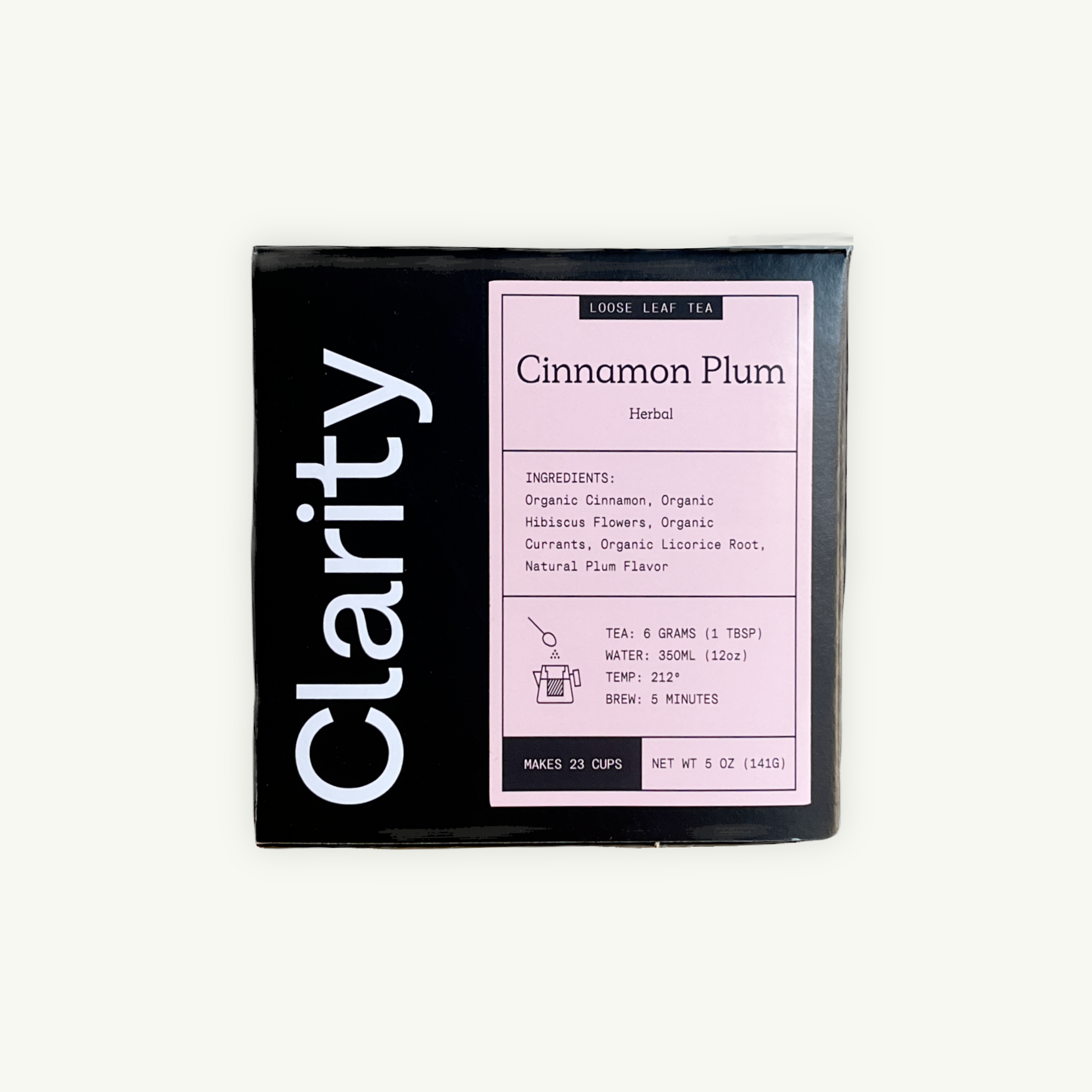 Cinnamon Plum Herbal Tea Retail Box Clarity Coffee Cream.PNG