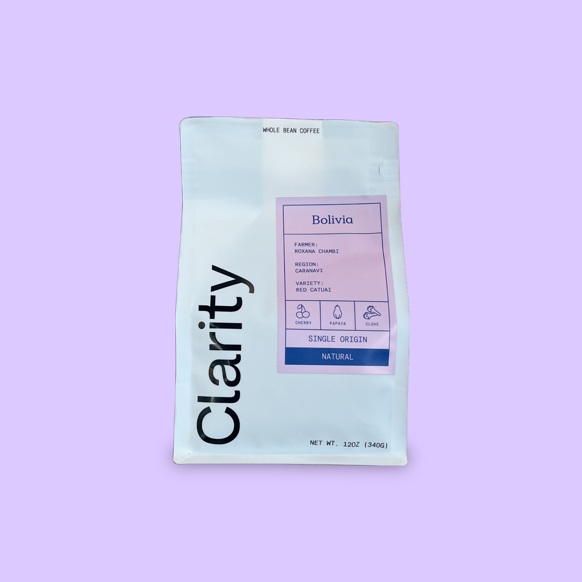 Natural Bolivia Roxana Chambi 12oz Clarity Coffee Purple.PNG (Copy)