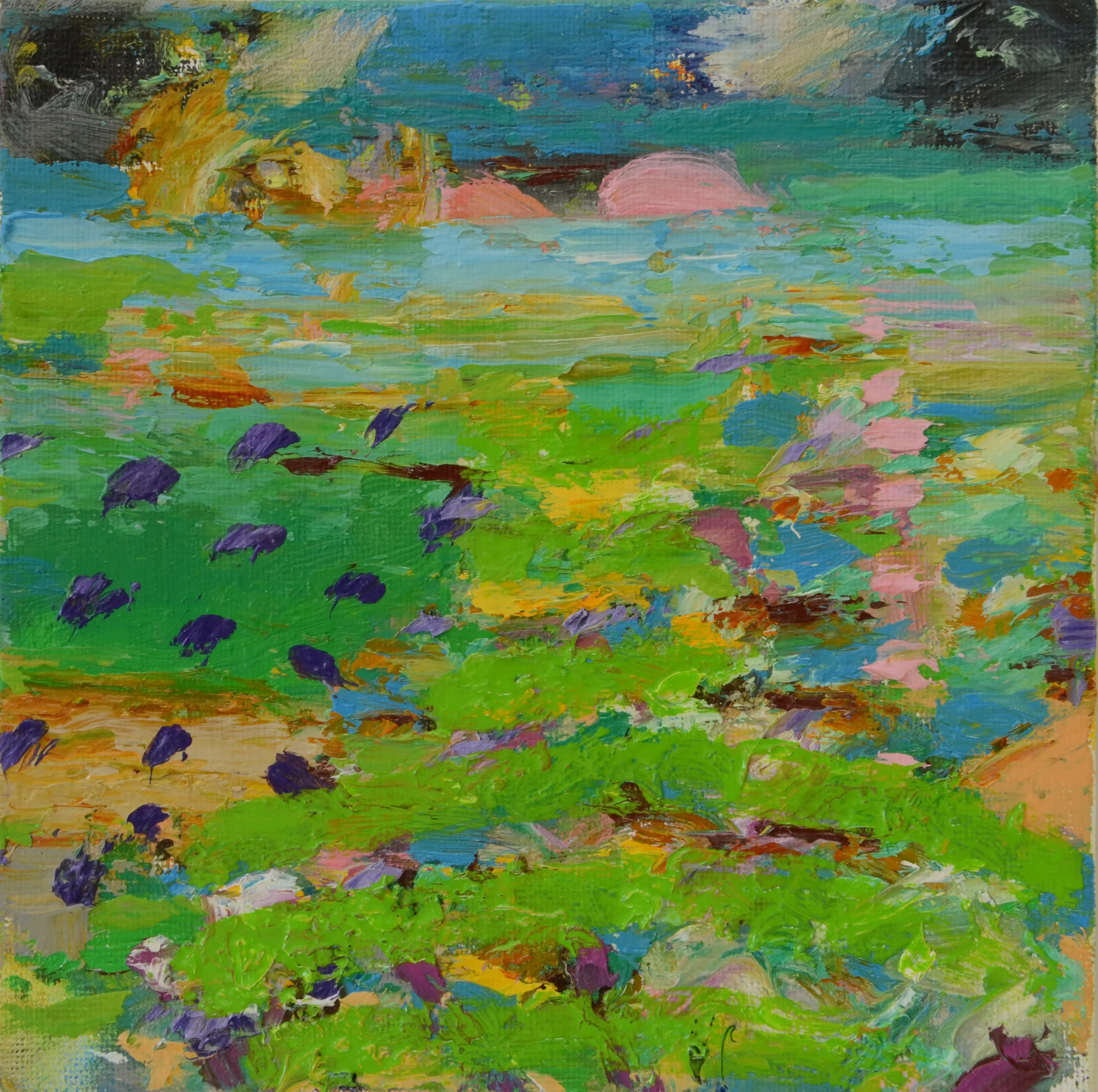 "Road trip # 17" Oil on canvas 6"x6" 2015