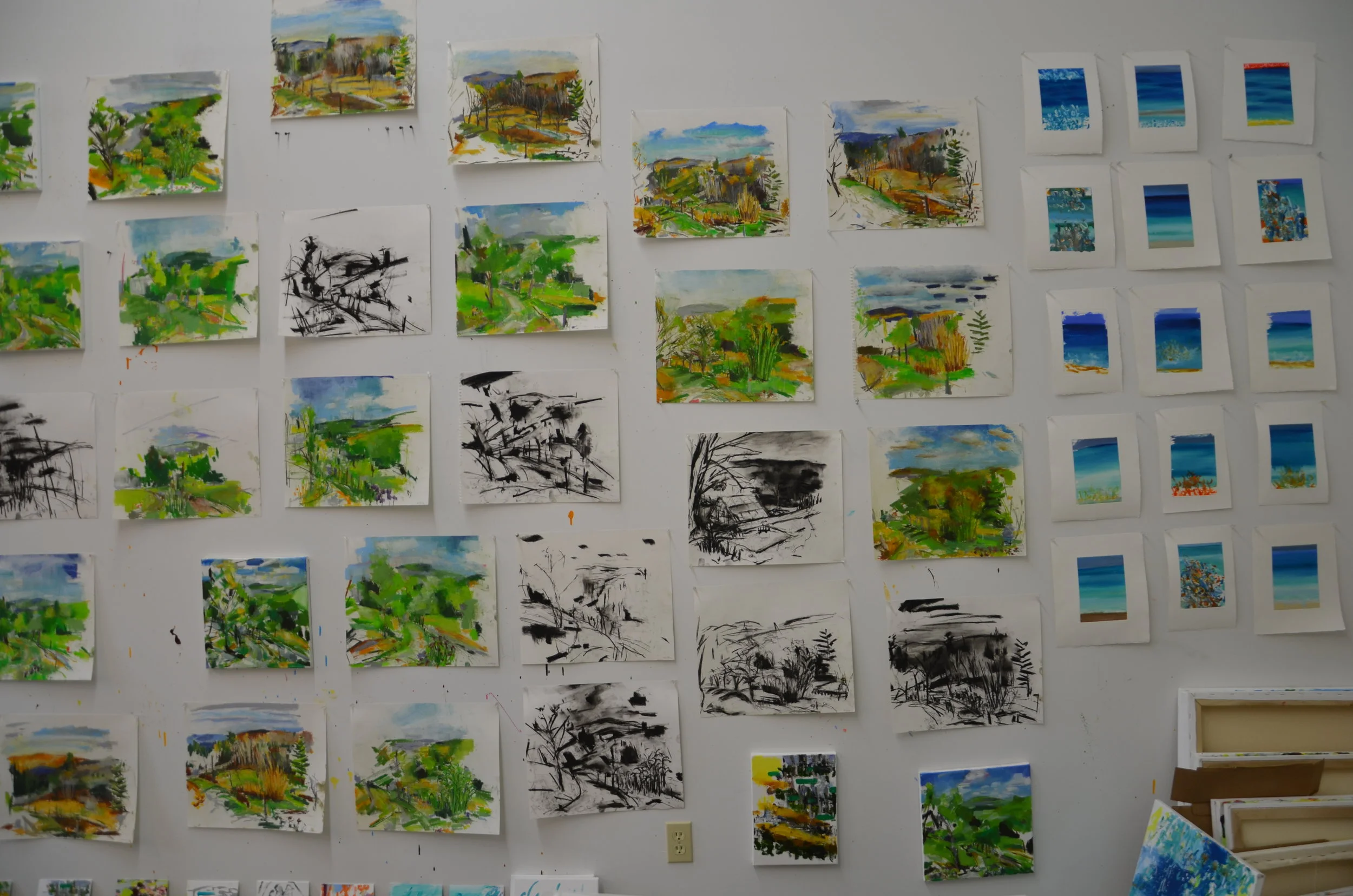  Vermont  charcoal on paper  &amp; pastel on paper  each 14"x17"  2013 