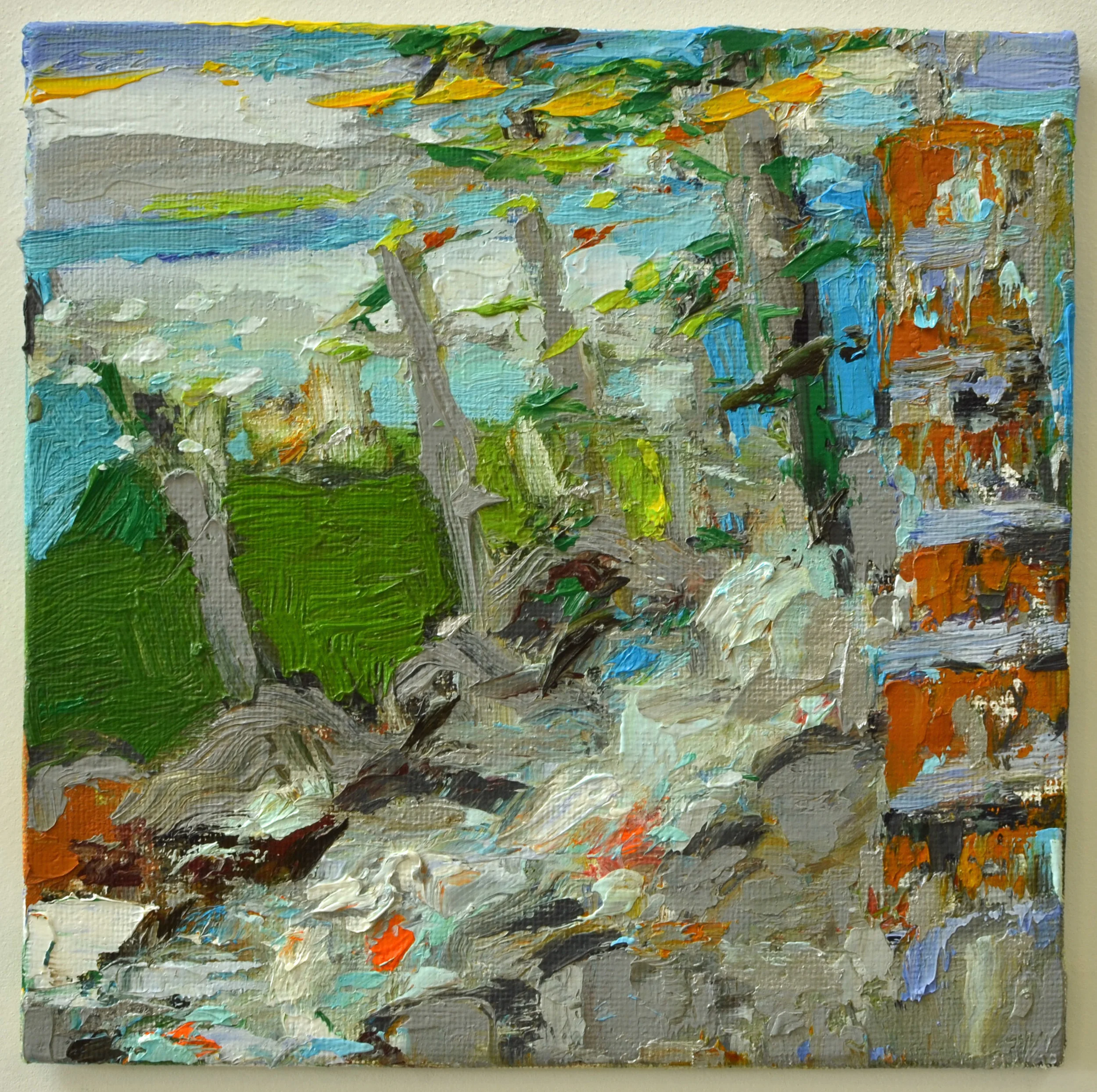 "Listen #3" oil on canvas 6"x6" 2017