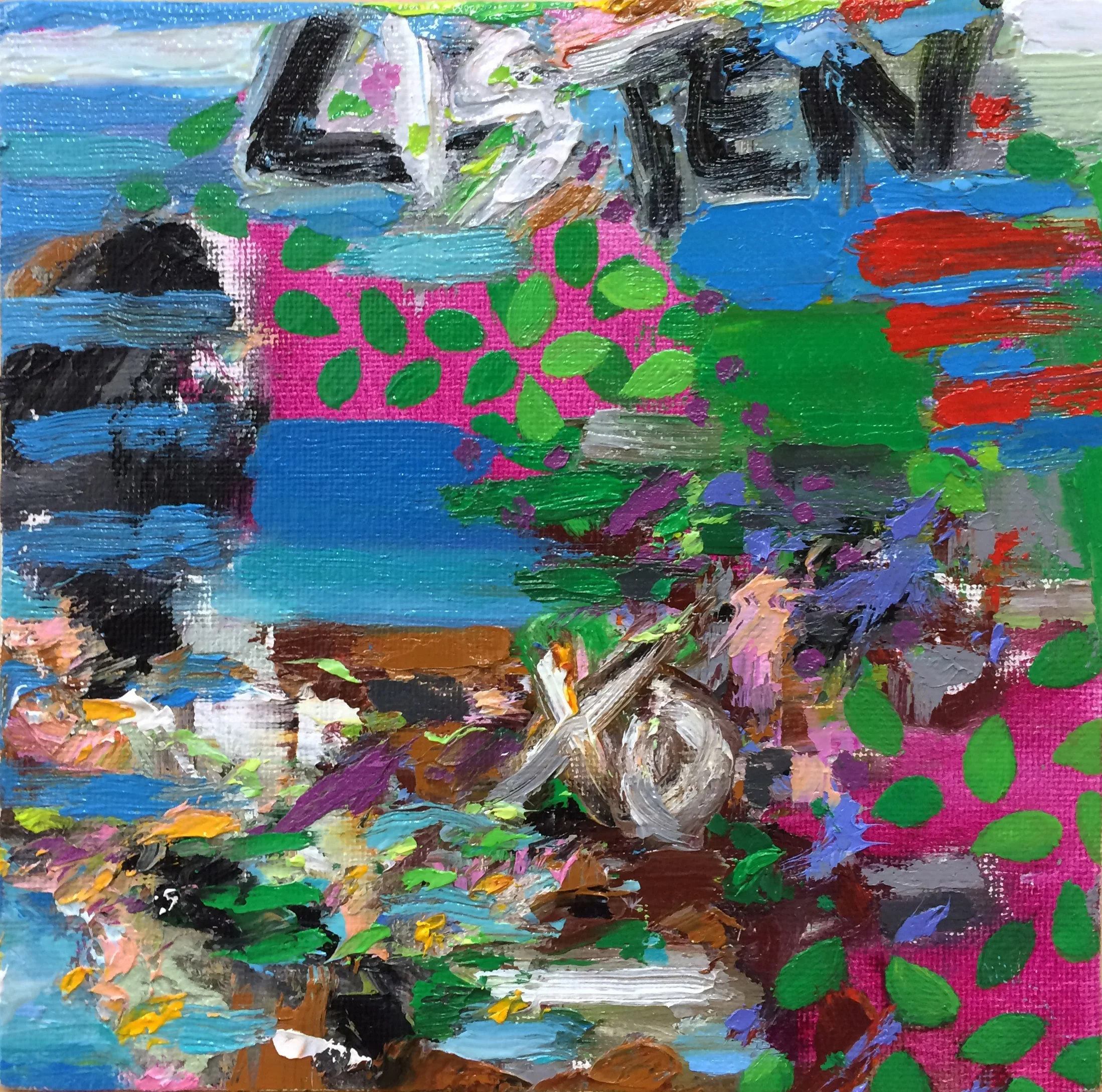 "Listen #4" oil on canvas 6"x6" 2017
