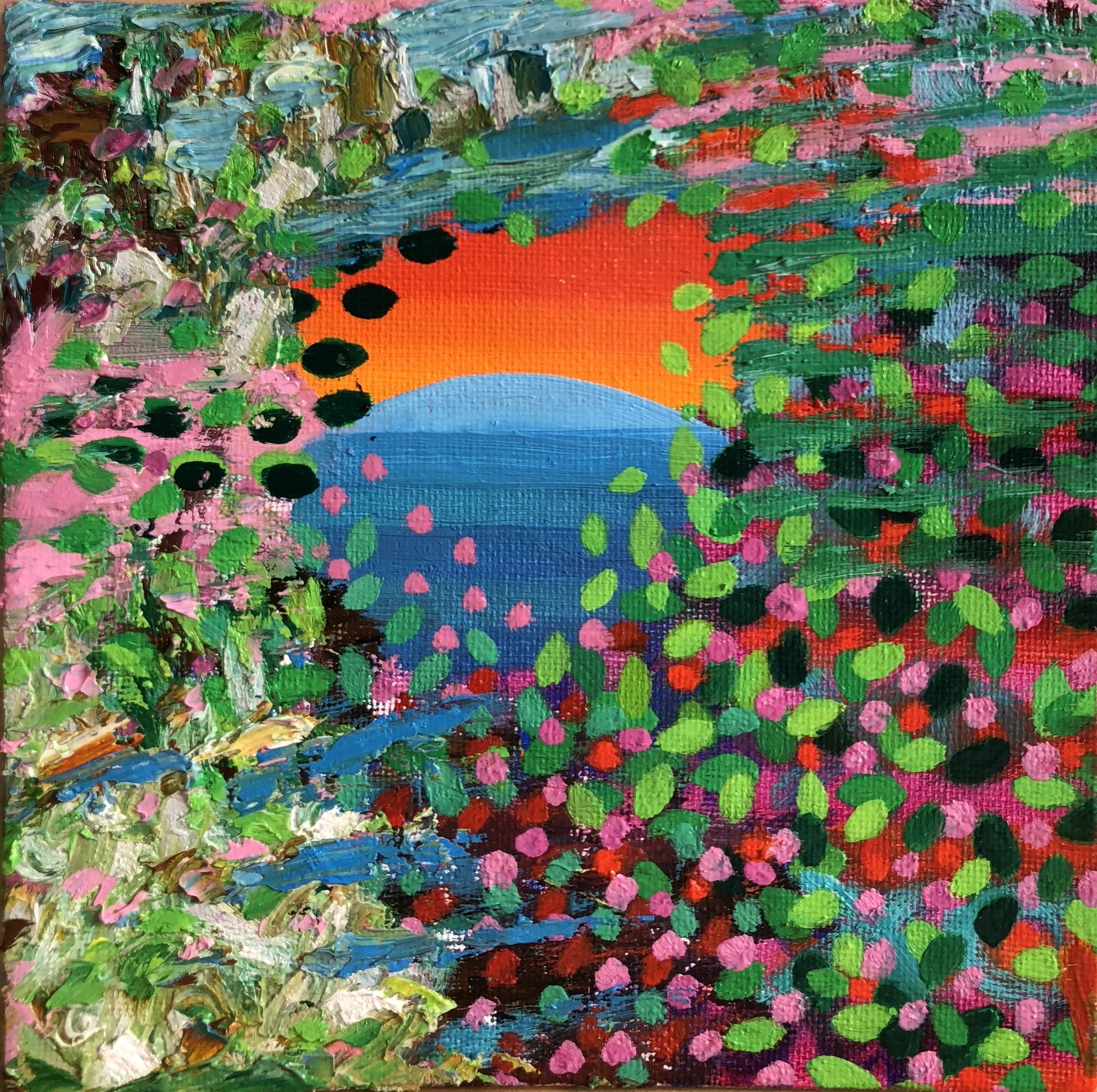  "Listen #6"  oil on canvas  6"x6"  2018 