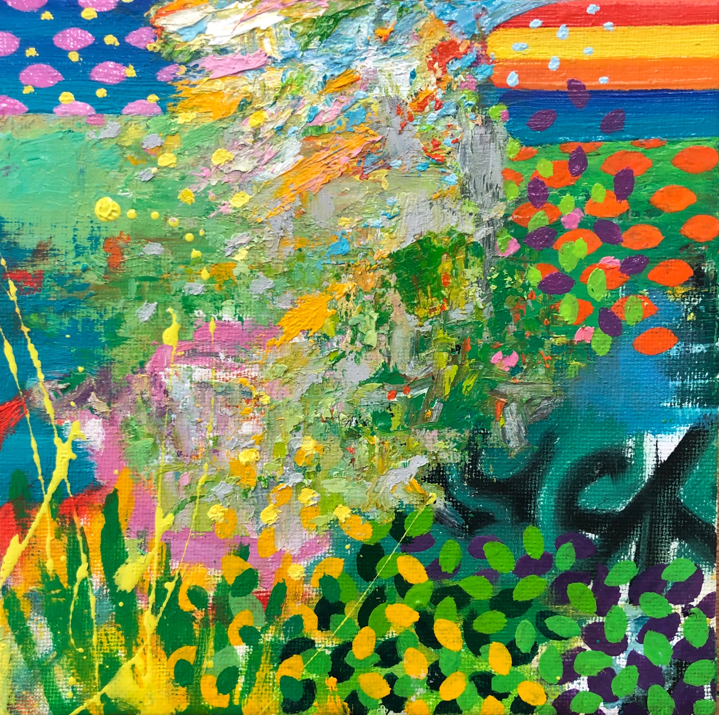 ”Road trip # 36” Oil on canvas 6”x6” 2019