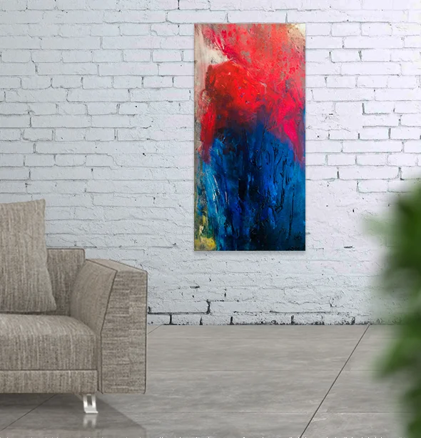 Tango | Acrylic and mixed media on canvas | 18x36" | 2015