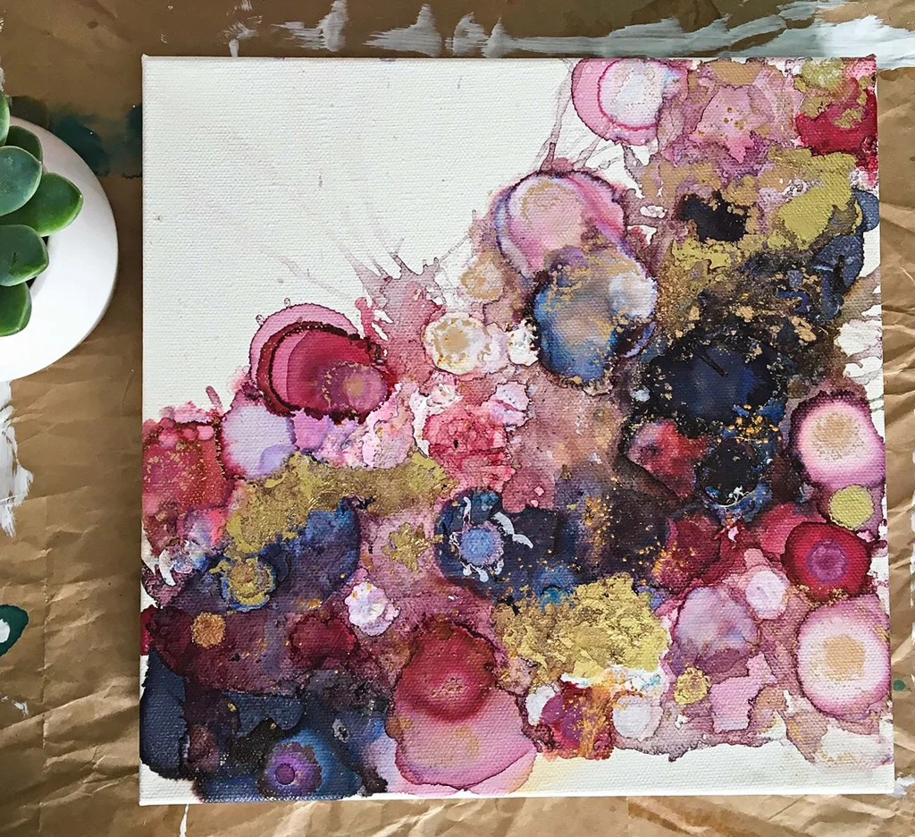 Inks + metallics on canvas | 12x12"