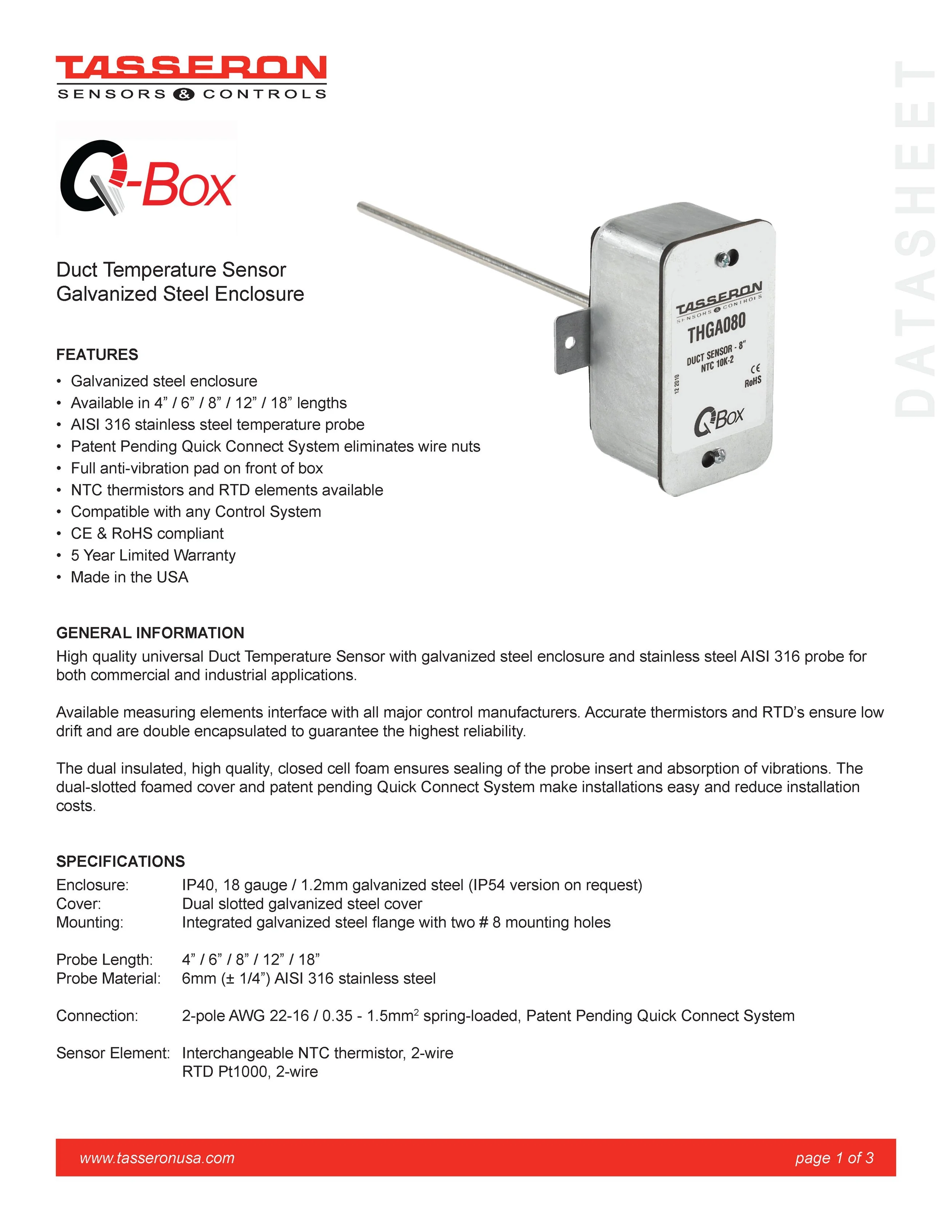 Assorted Tasseron Q-Series Datasheets