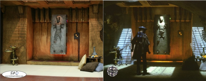   Here is a comparison of the set against the original, from the movie:  