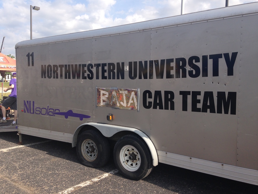 The newly christened Solar trailer parked at our pit location