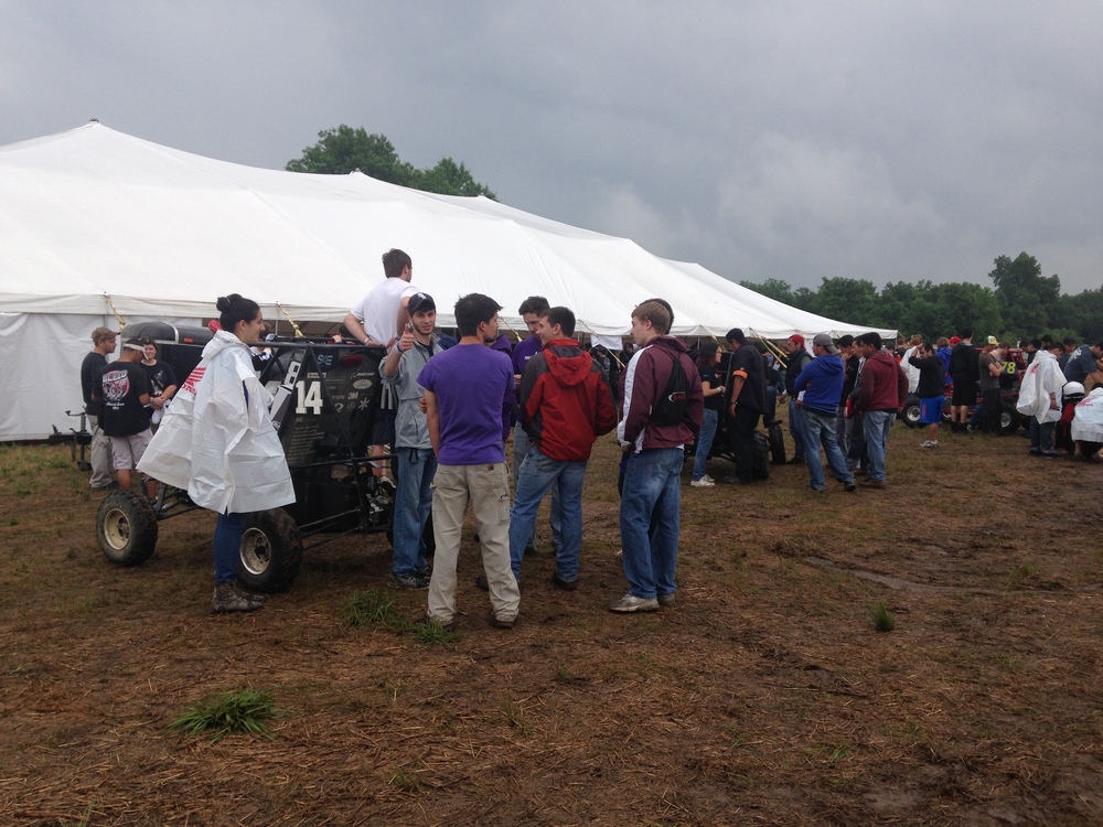 Drizzly weather for a tech inspection
