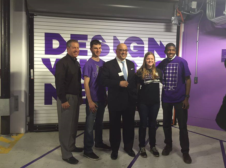 From left to right: Joe Hinrichs ( Executive Vice President and President of the Americas for Ford Motor Company), Mikey Diamond (Baja), Dean Julio Ottino, Tiernan Murrell (Formula), and Spencer (Solar)