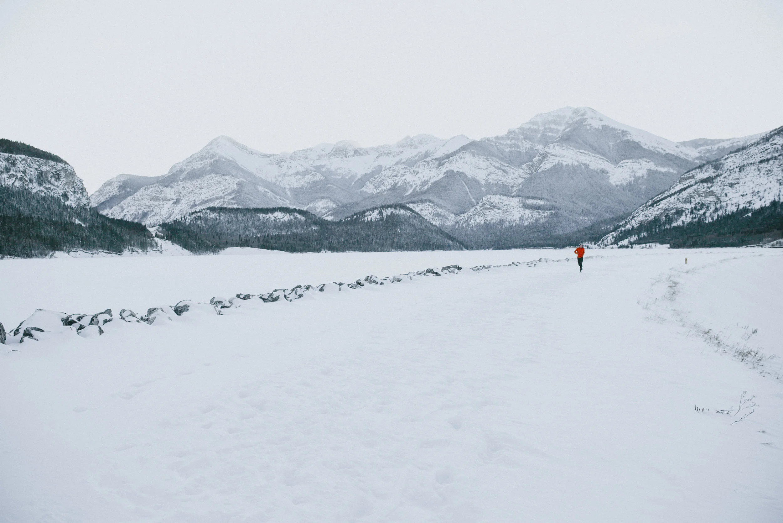 02/22/2019 Unknown Jogger, Barrier Dam, Kananaskis, Alberta