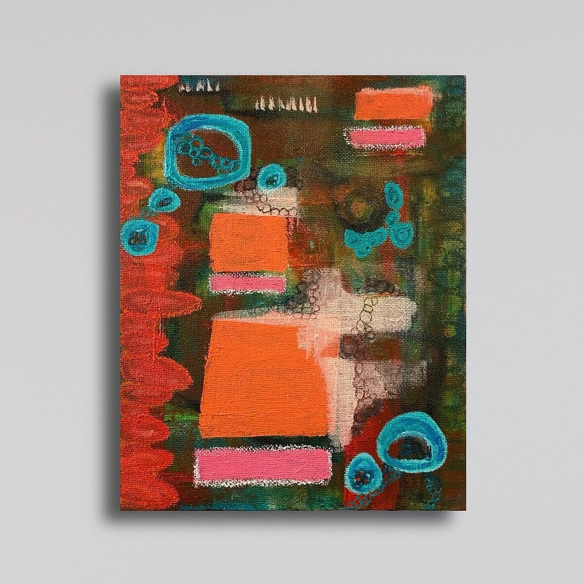 Mitosis series, acrylic on burlap canvas 20&rdquo;x 16&rdquo; $400 DM for more info #abstract_art #abstractart #abstractpainting #abstractartist #abstractpainter #interiordesign #interiordecor #homedecor