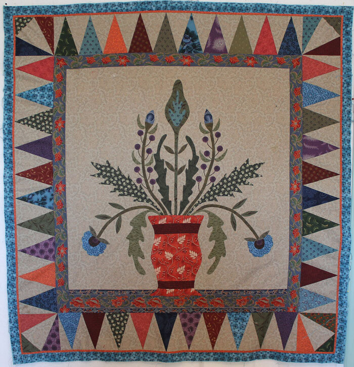 "Antique Flower Vase" before the borders