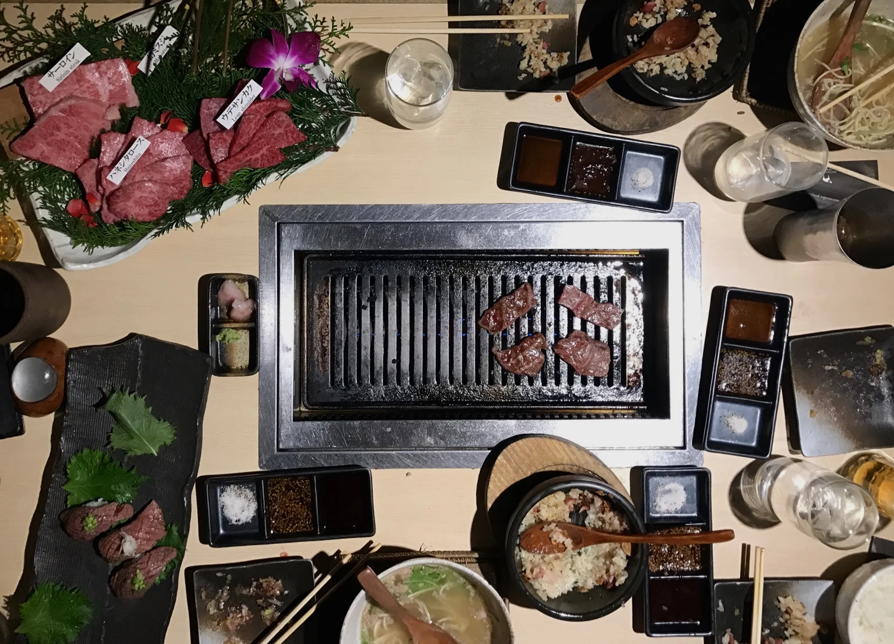 At Matsuzakagyu Yakiniku M, you cook the beef yourself to your liking. So good!