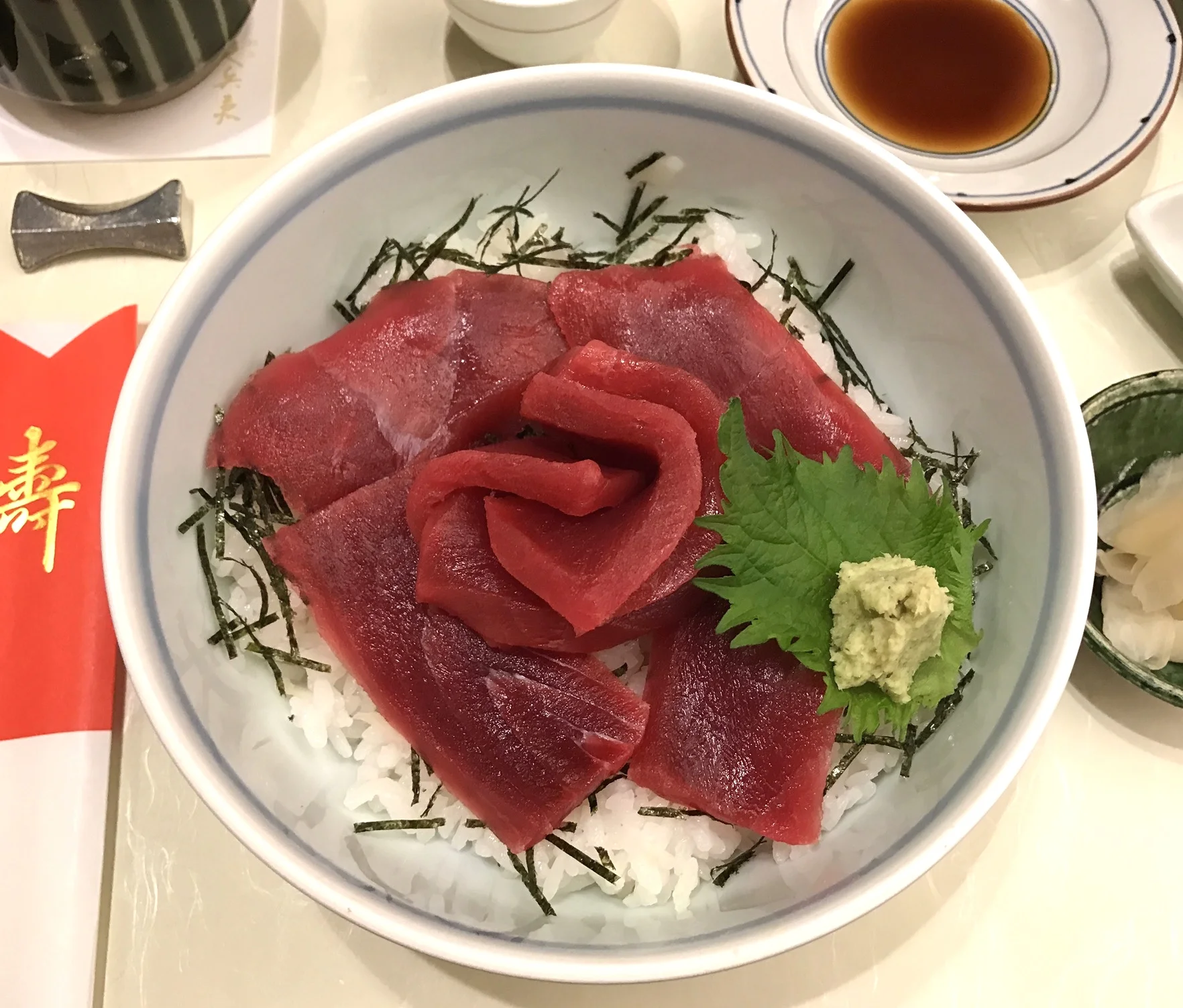 Look at this sushi at Ginza Kyubey! The best tuna we've ever had!