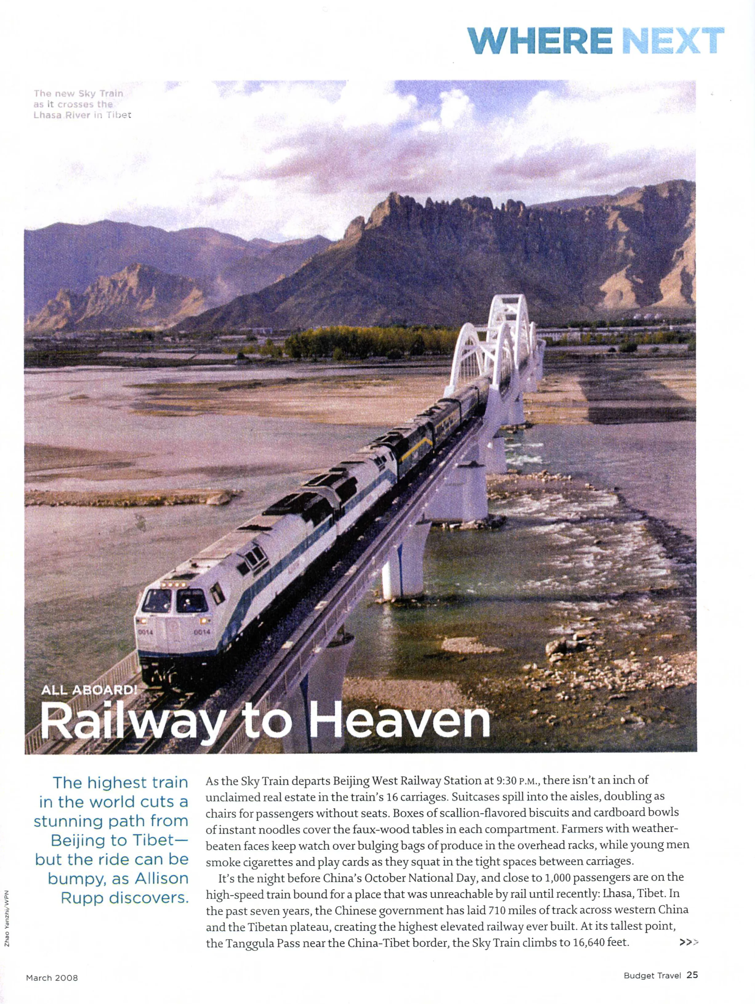  "Railway to Heaven,"&nbsp; Budget Travel Magazine  