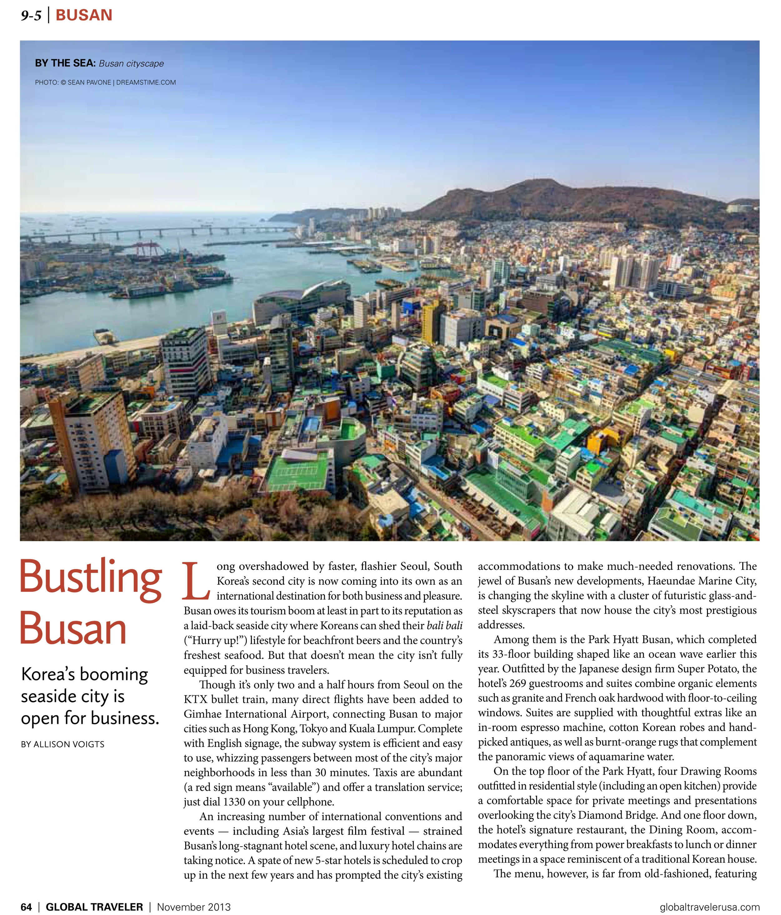  "Bustling Busan,"&nbsp; Global Traveler Magazine  