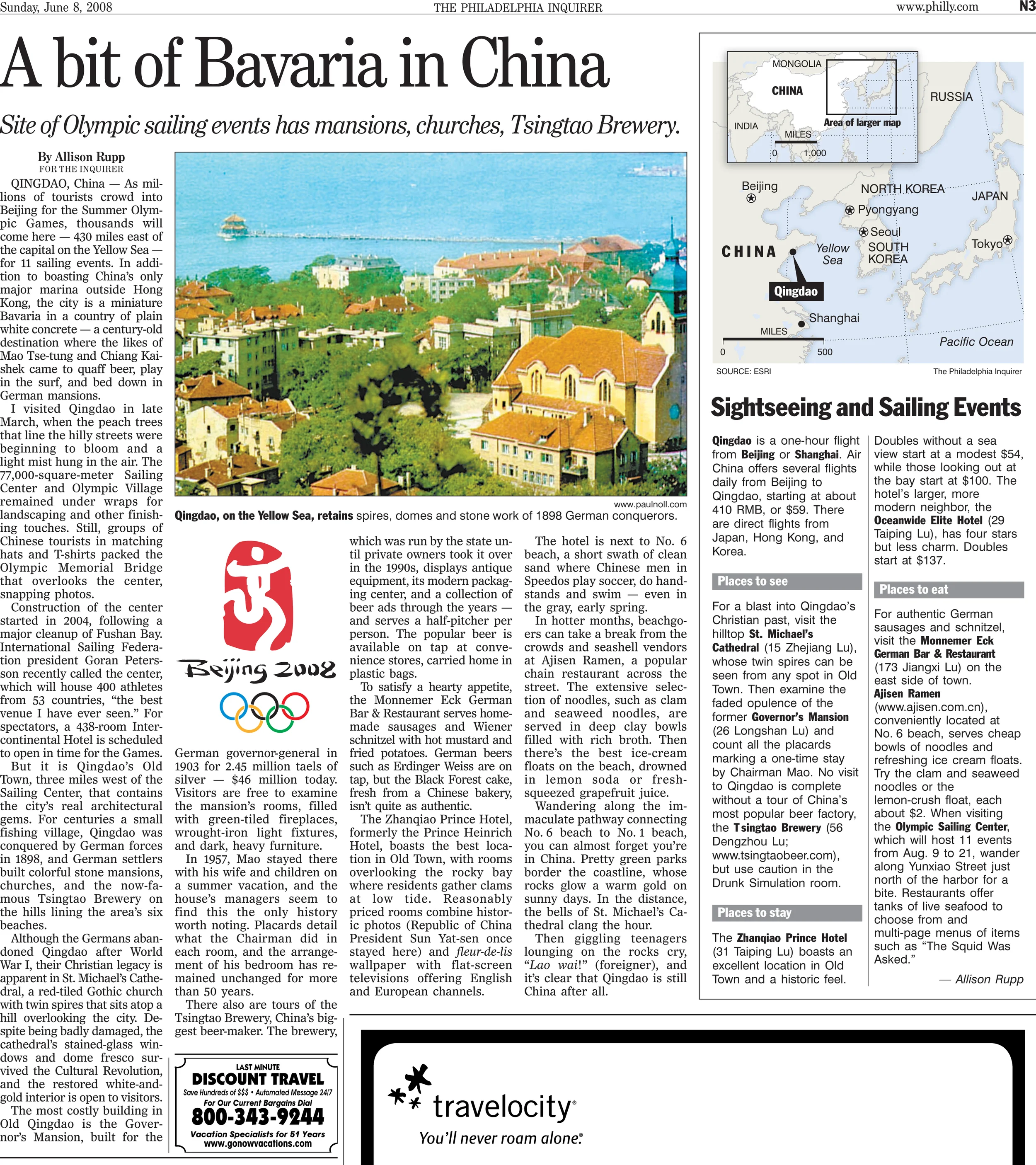  "A Bit of Bavaria in China,"&nbsp; The Philadelphia Inquirer  