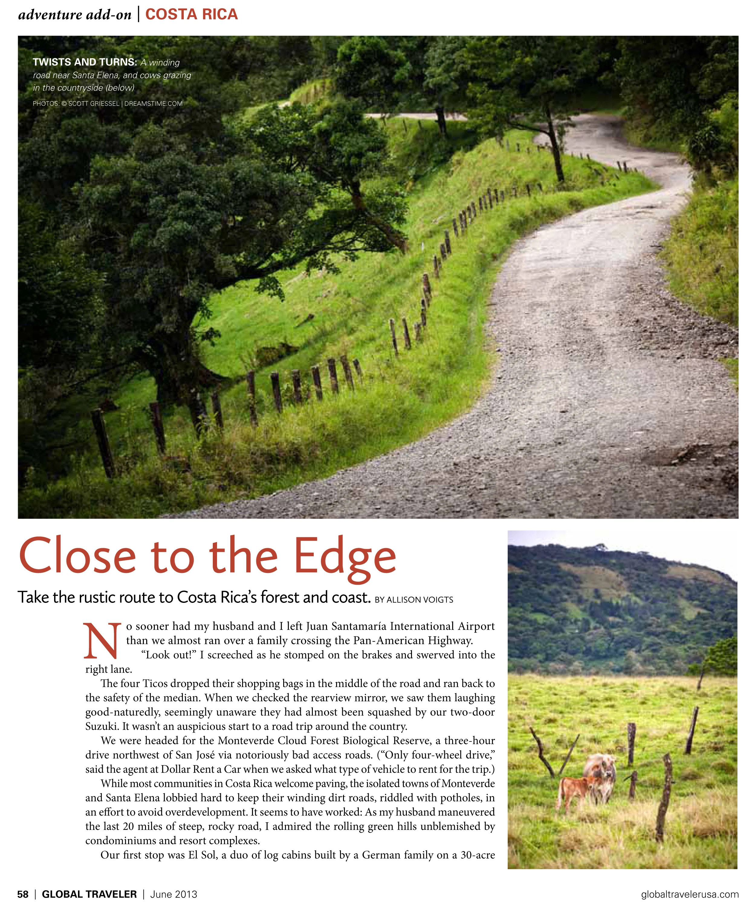  "Close to the Edge,"&nbsp; Global Traveler Magazine  