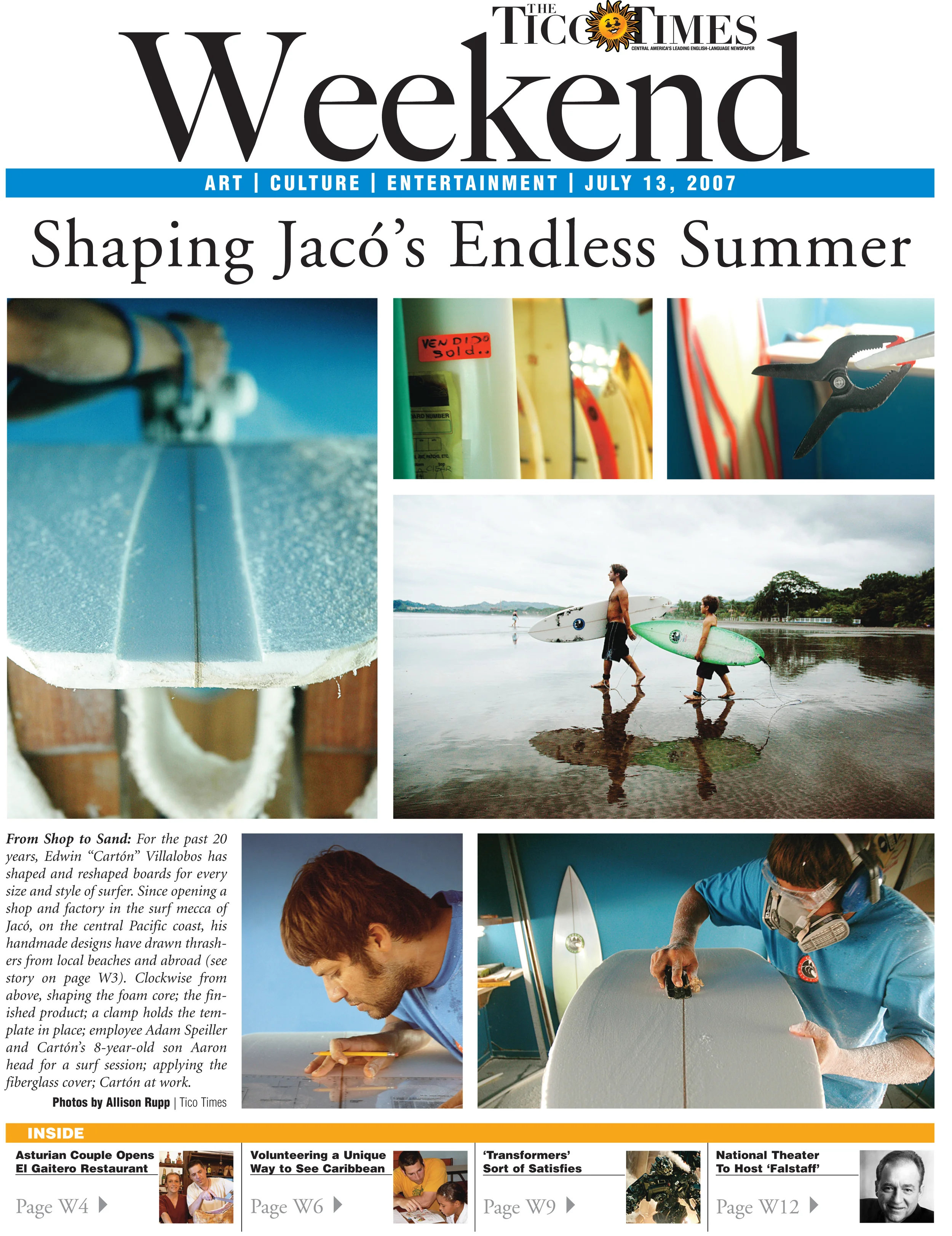  "Shaping Jaco's Endless Summer,"&nbsp; The Tico Times  