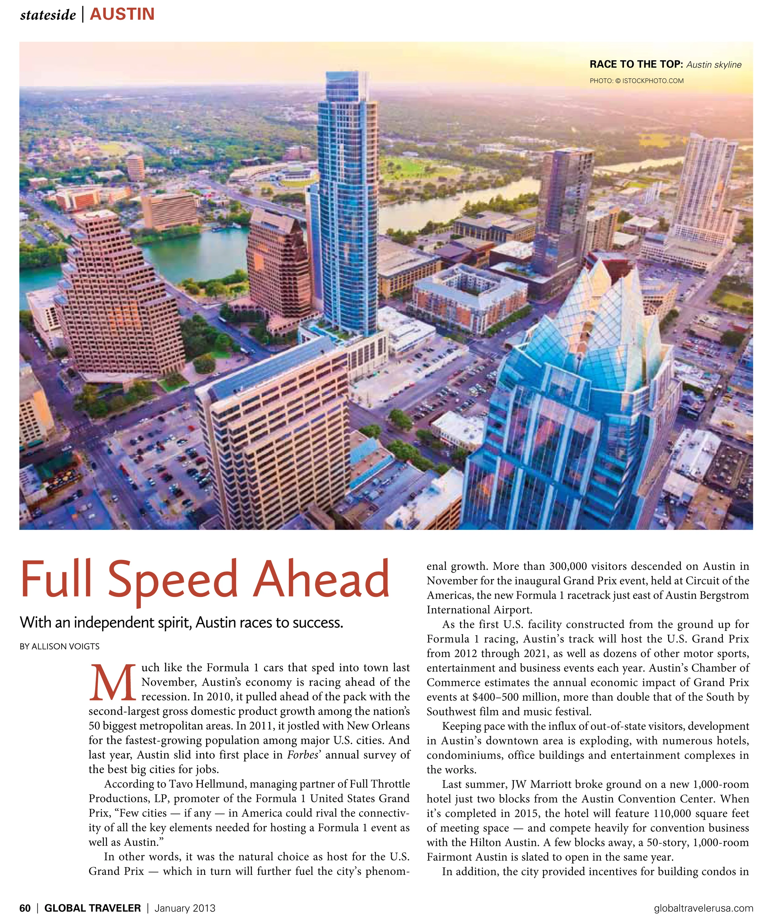  "Full Speed Ahead,"&nbsp; Global Traveler Magazine  