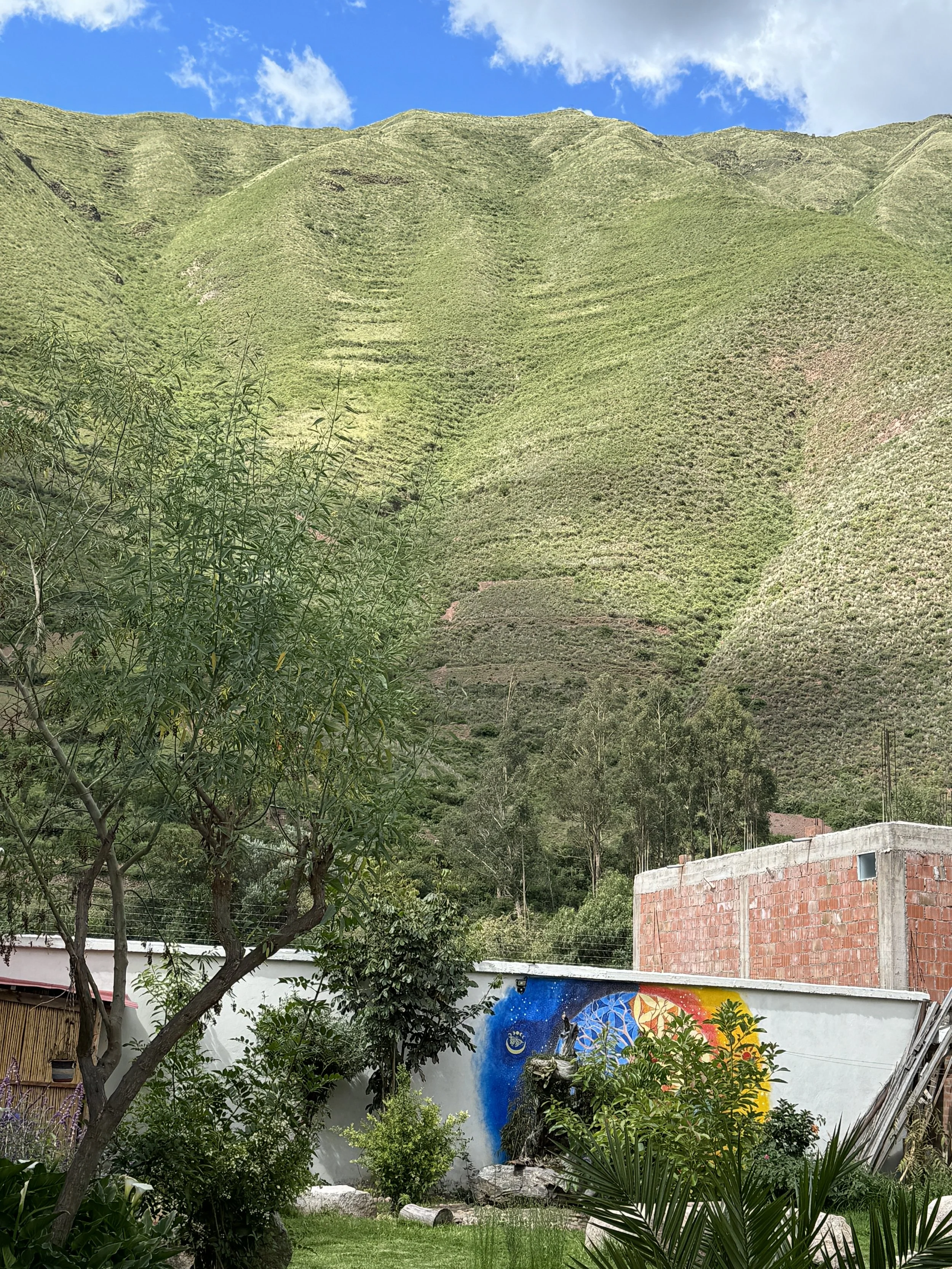 Drying area in Urubumba, Peru. Andes dripping into the garden.