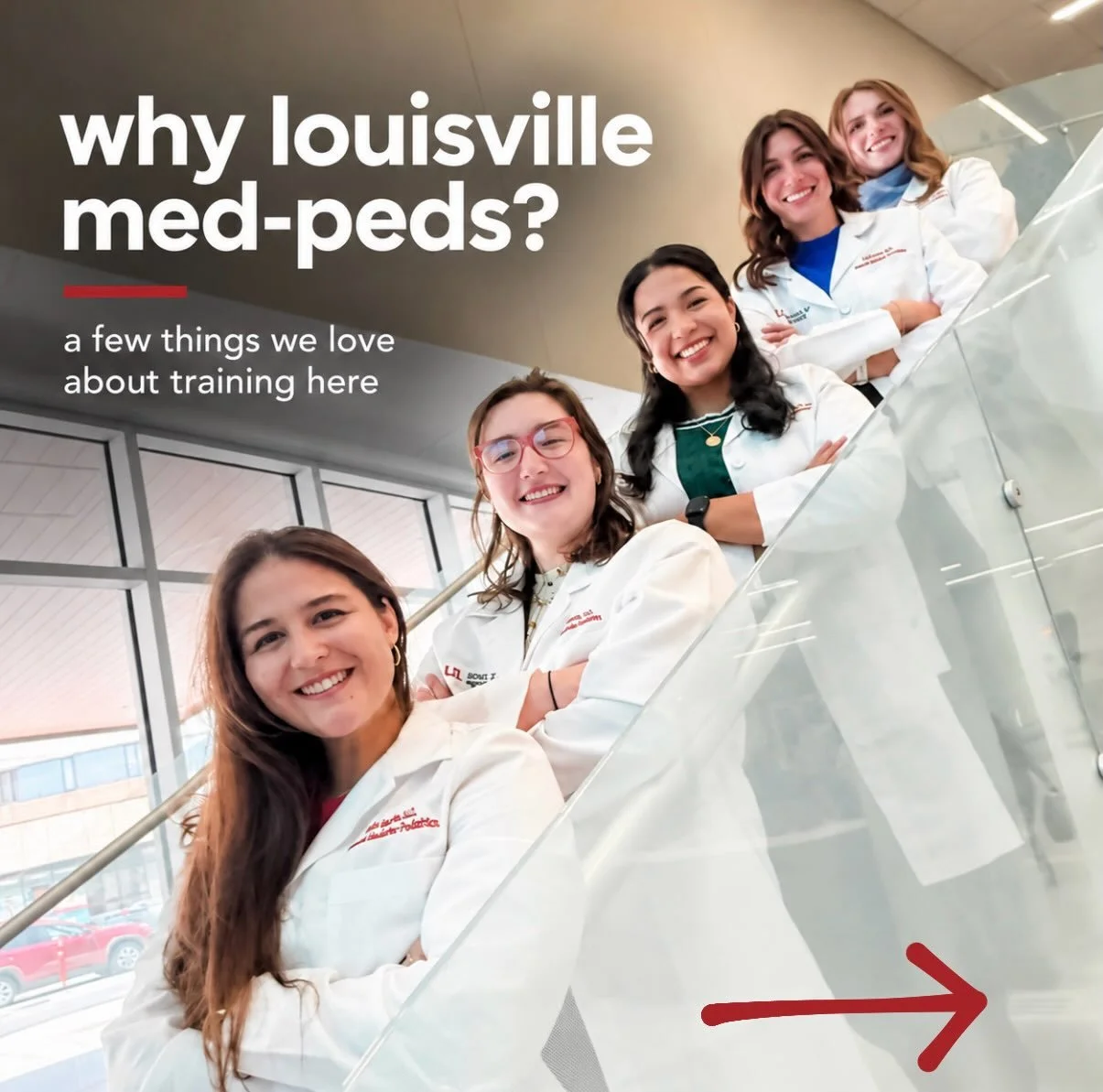 Hi! 👋 A few things we love about Louisville Med-Peds: 5 residents a year, weekly Med-Peds conference, lots of chances to teach, strong training on both the medicine and peds sides, and plenty of room to make residency fit what you&rsquo;re intereste