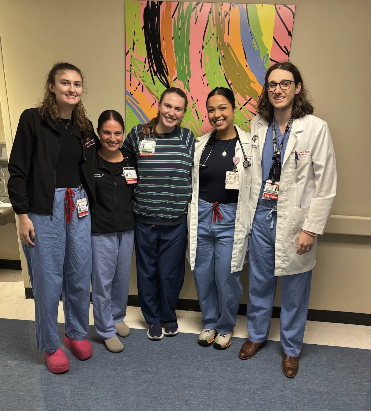 Group of resident doctors in the pediatric hospital