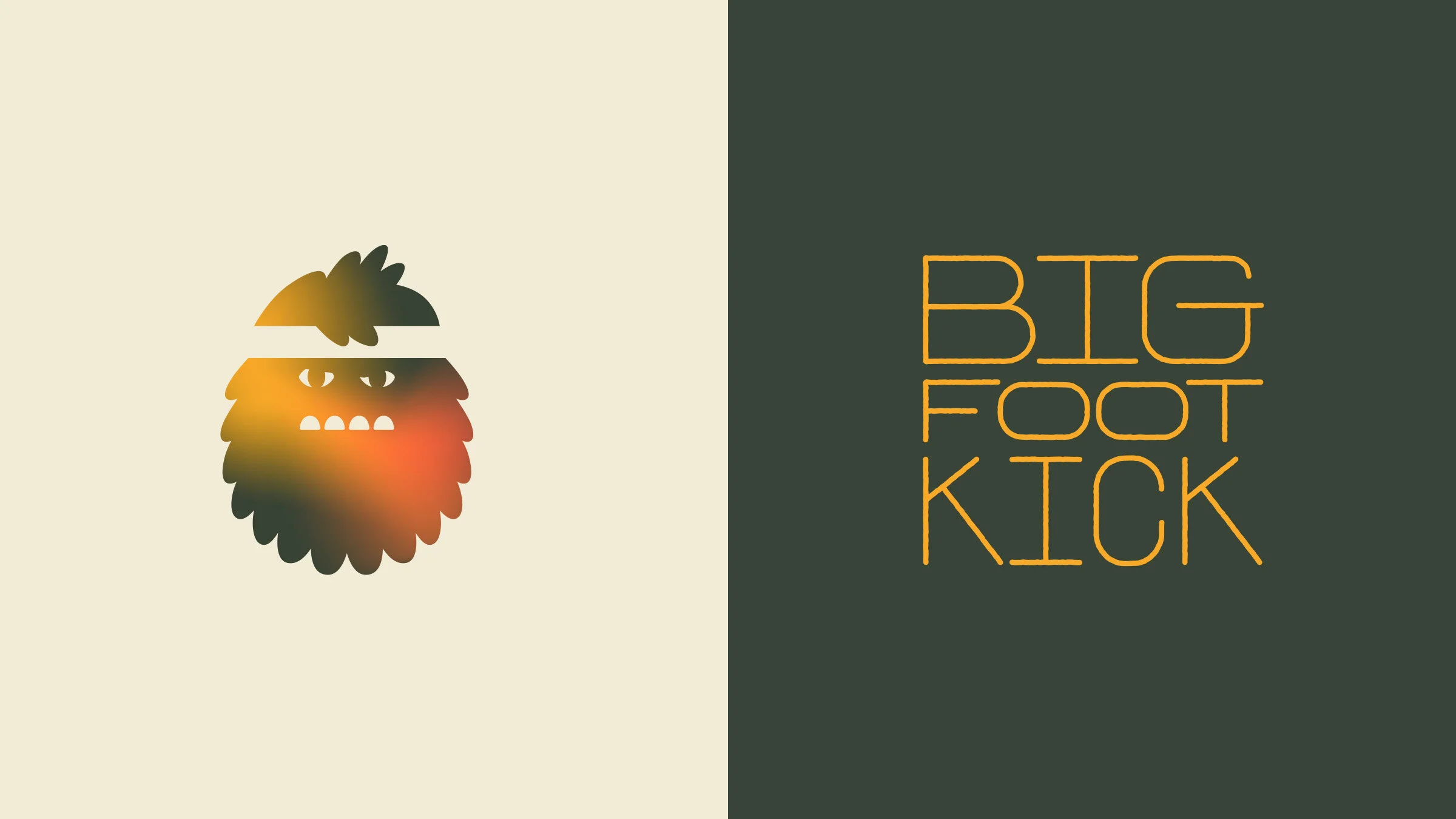 Bigfoot Kick logo and cryptid streetwear brand identity