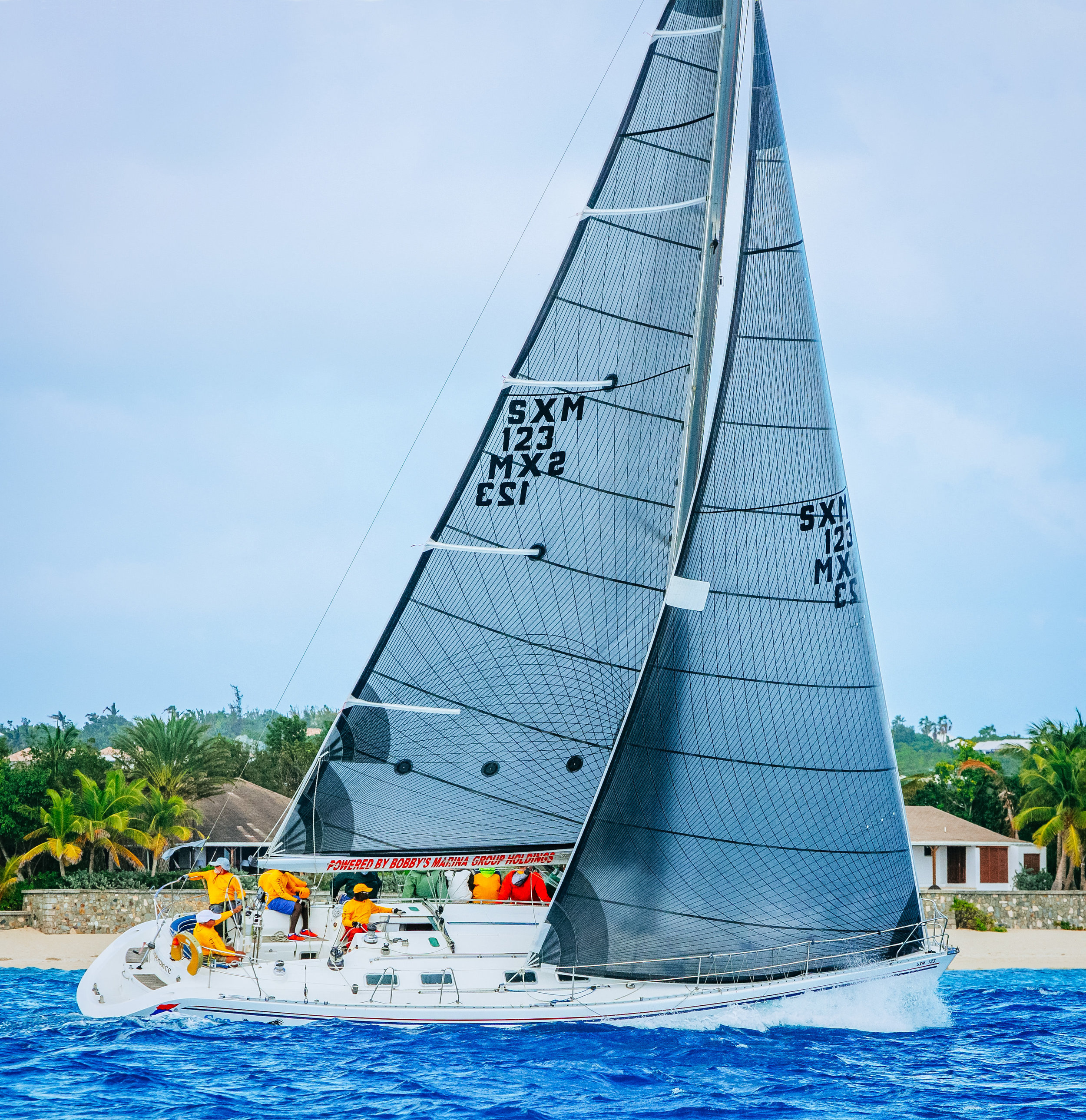 A Beneteau 45s5 with a Tape-Drive carbon black aramid inventory.