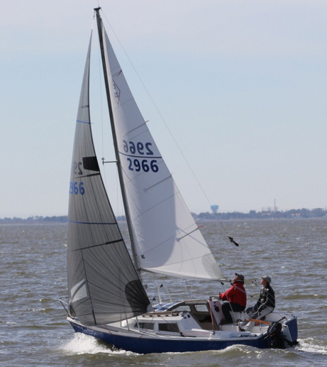 Ben Miller sailing at the 2013 Catalina 22 Nationals, which he finished 3rd at in the Gold and Spinnaker divisions.