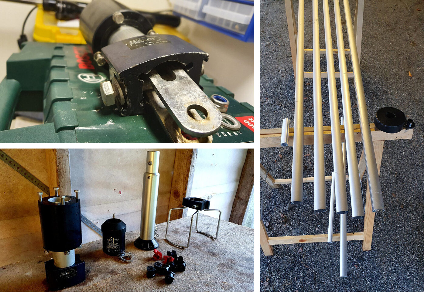 Here are all the parts that made up the furler Federico took off VELOCE. Together, they came to 10 kgs, and all that weight was in the wrong place, on the bow and up high.
