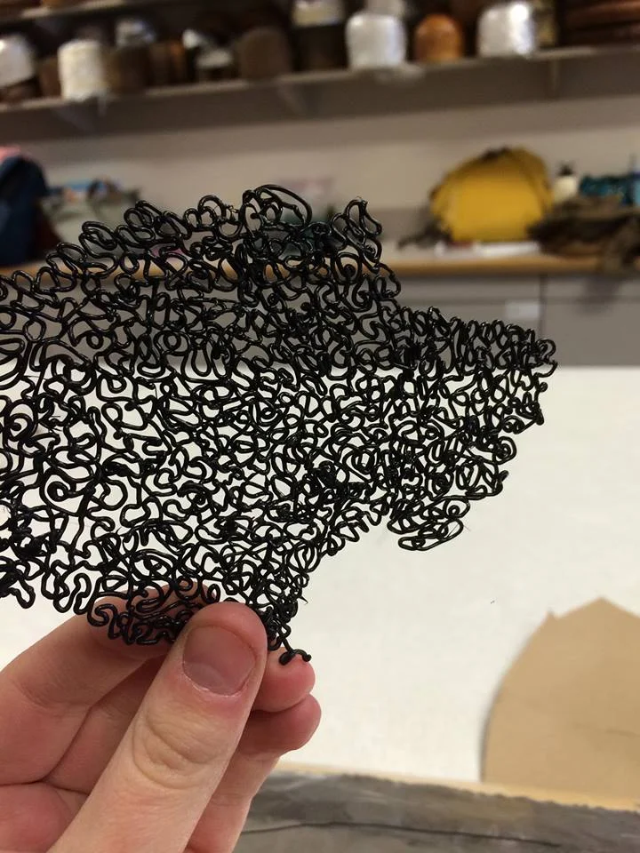  Material sample for Lady Macbeth's whisk using a 3D pen. 
