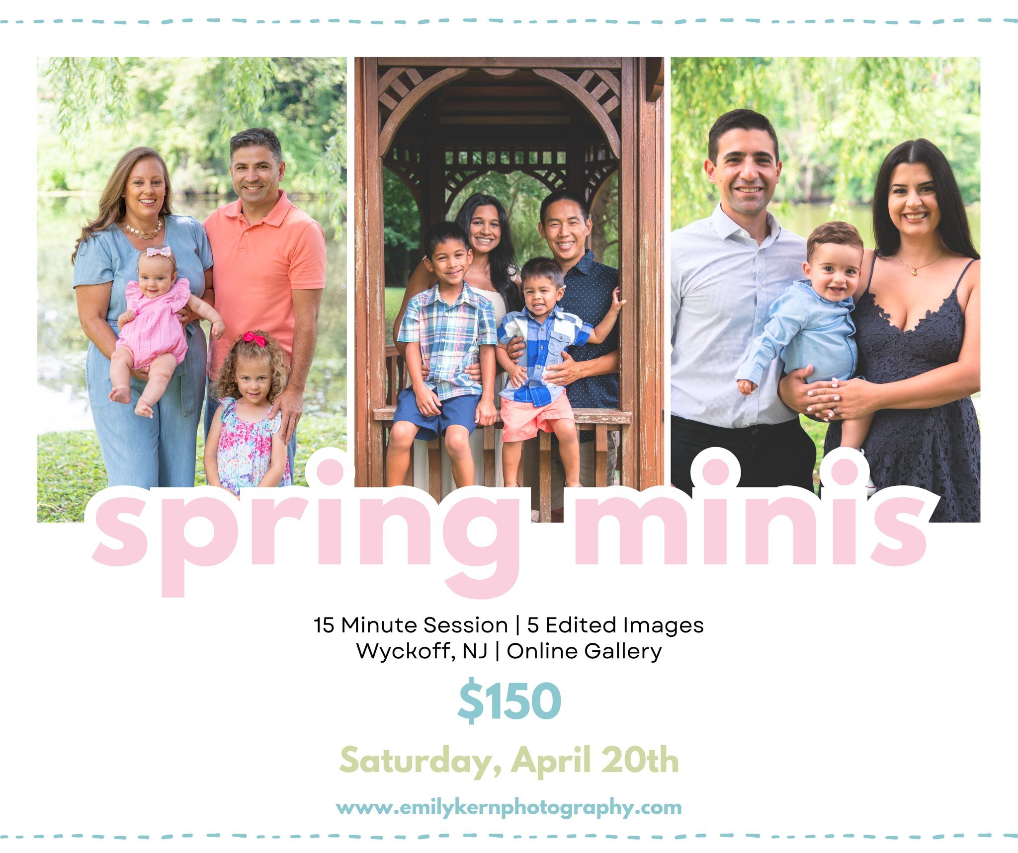 Spring is the perfect time to take some updated family photos now that the weather is getting warmer! We are excited to bring back our Spring Mini Sessions! We are only doing one day so make sure you book your session ASAP! 🌷☀️📷https://www.emilyker