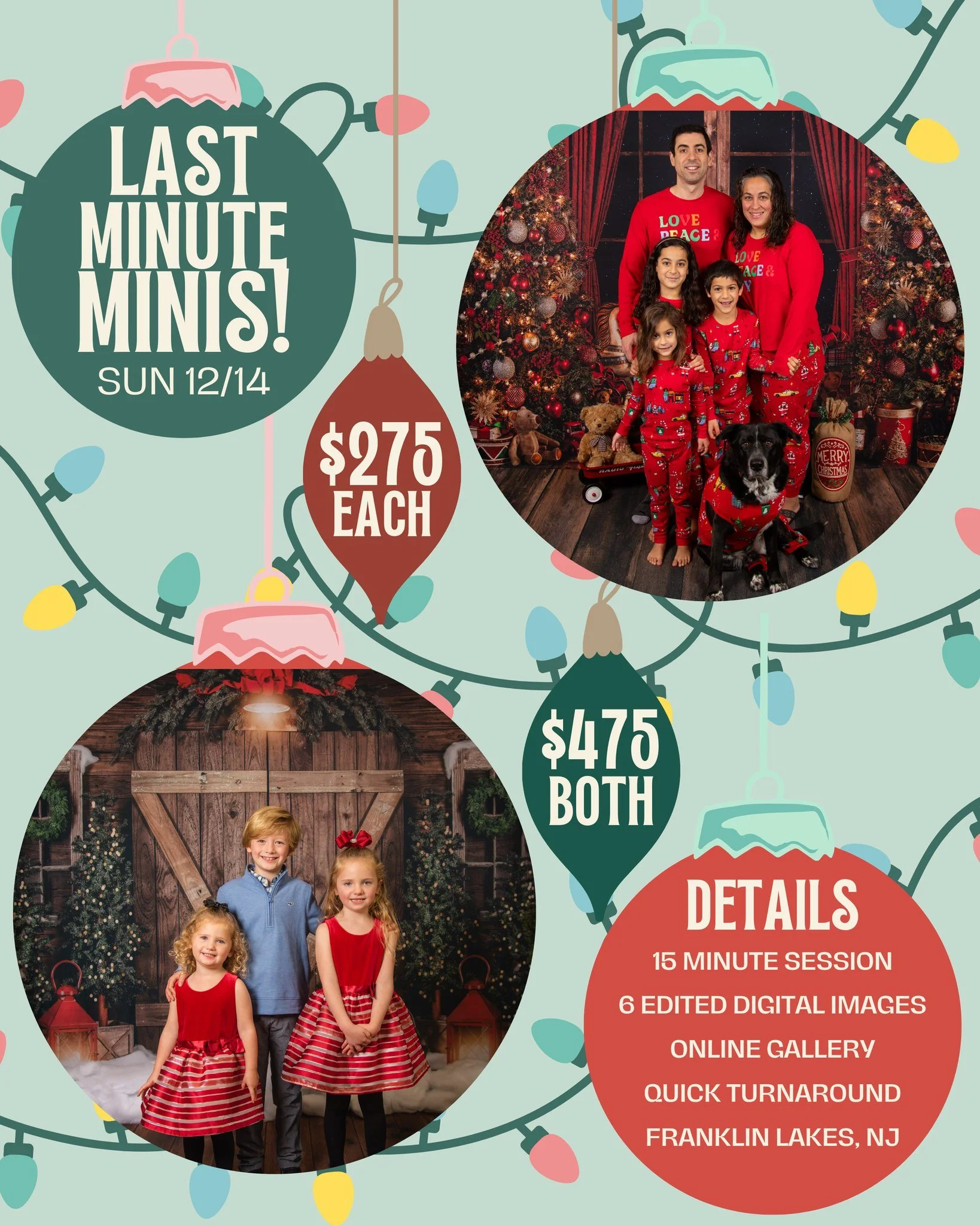 We know this time of year can feel a little chaotic, plans change, calendars fill up, and suddenly Christmas is right around the corner! That&rsquo;s why we&rsquo;re so excited to offer Last Minute Minis with a fast turnaround time so you can still c