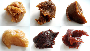 Miso is yet another fermented soybean product (how about that soybean, eh?). Like shoyu, there are many kinds of miso, and many distinct flavors. Photo credit: http://www.crunchyroll.com/forumtopic-674040/how-to-make-miso-soup.