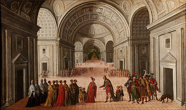 Wrong Shiba. But maybe the Queen of Sheba makes our name easier to remember. The Meeting of Solomon and the Queen of Sheba, Circle of Juan de la Corte (Belgian), early 17th Century